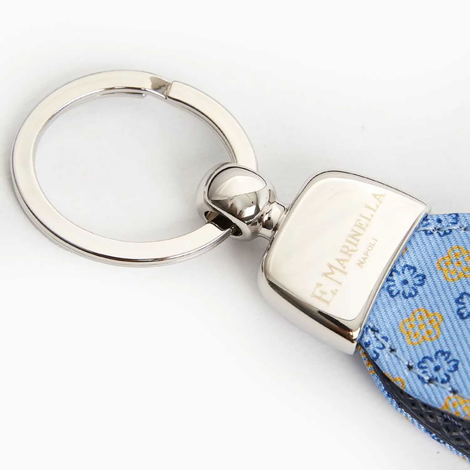 Light Blue Keyfob In Silk And Leather>E.Marinella Discount