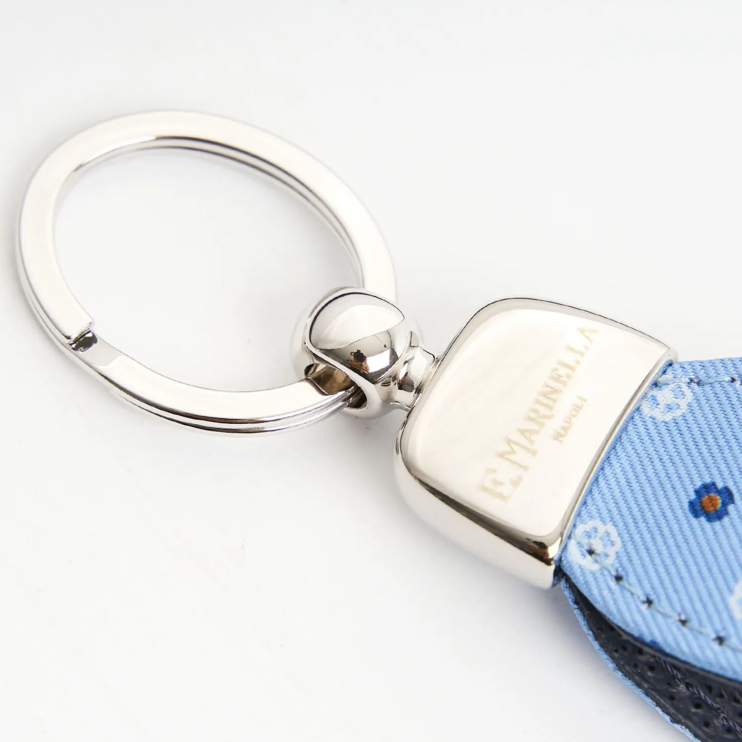 Light Blue Keyfob In Silk And Leather>E.Marinella Store