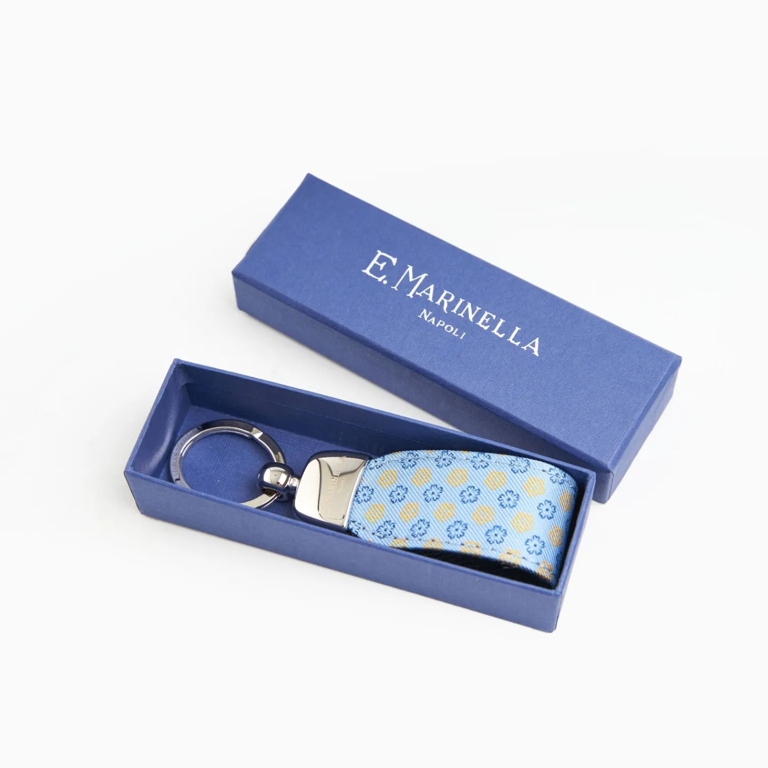Light Blue Keyfob In Silk And Leather>E.Marinella Discount