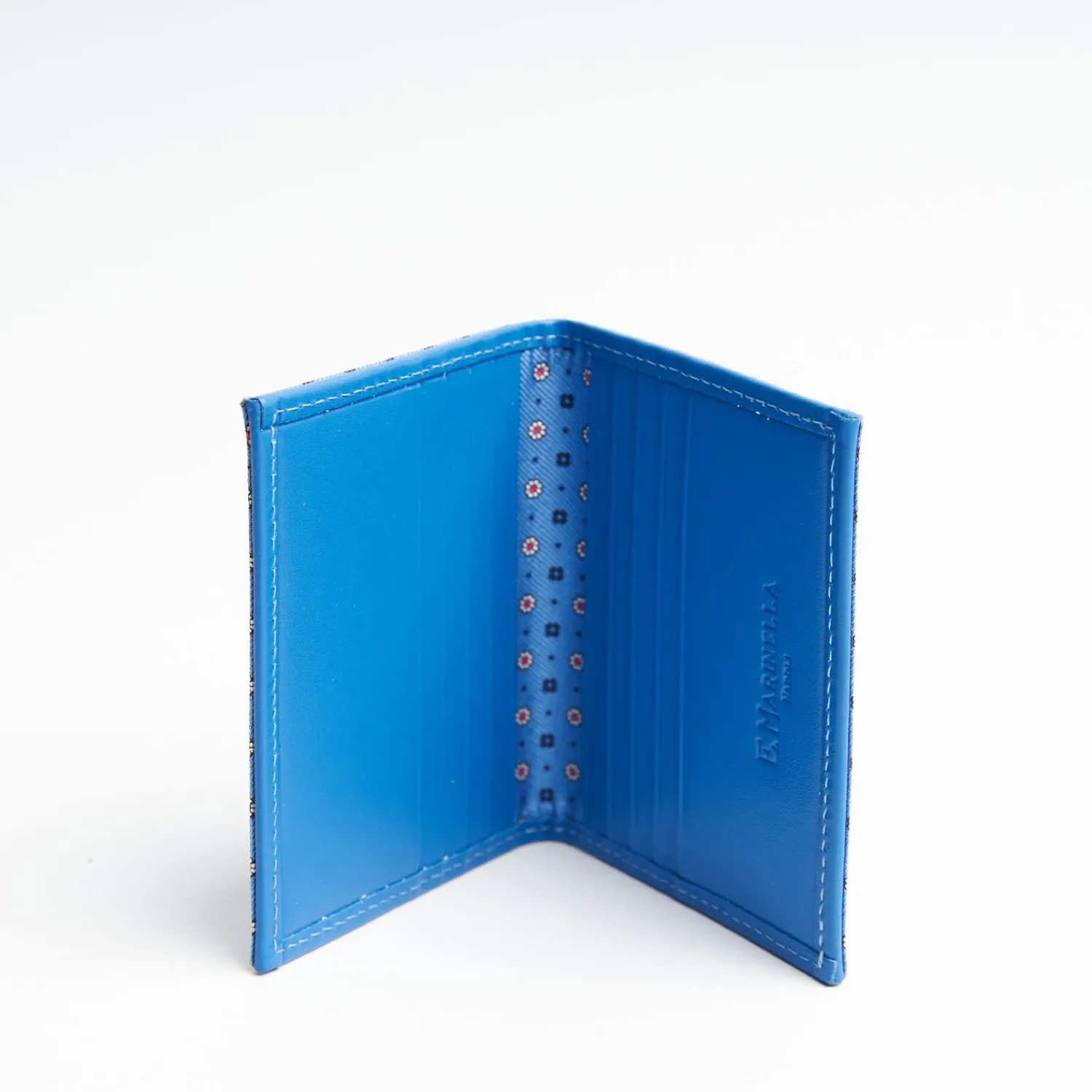 Light Blue Leather Folding Card Holder - 10 Compartments>E.Marinella Flash Sale