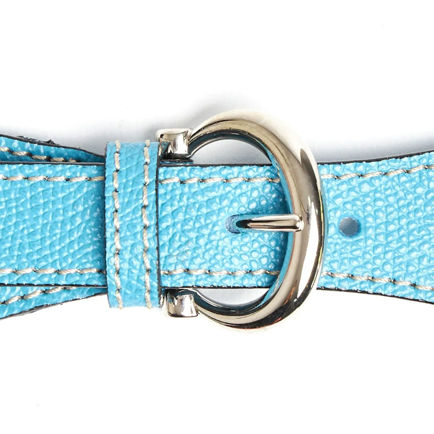 Light Blue Leather Scarf-Buckle>E.Marinella Cheap