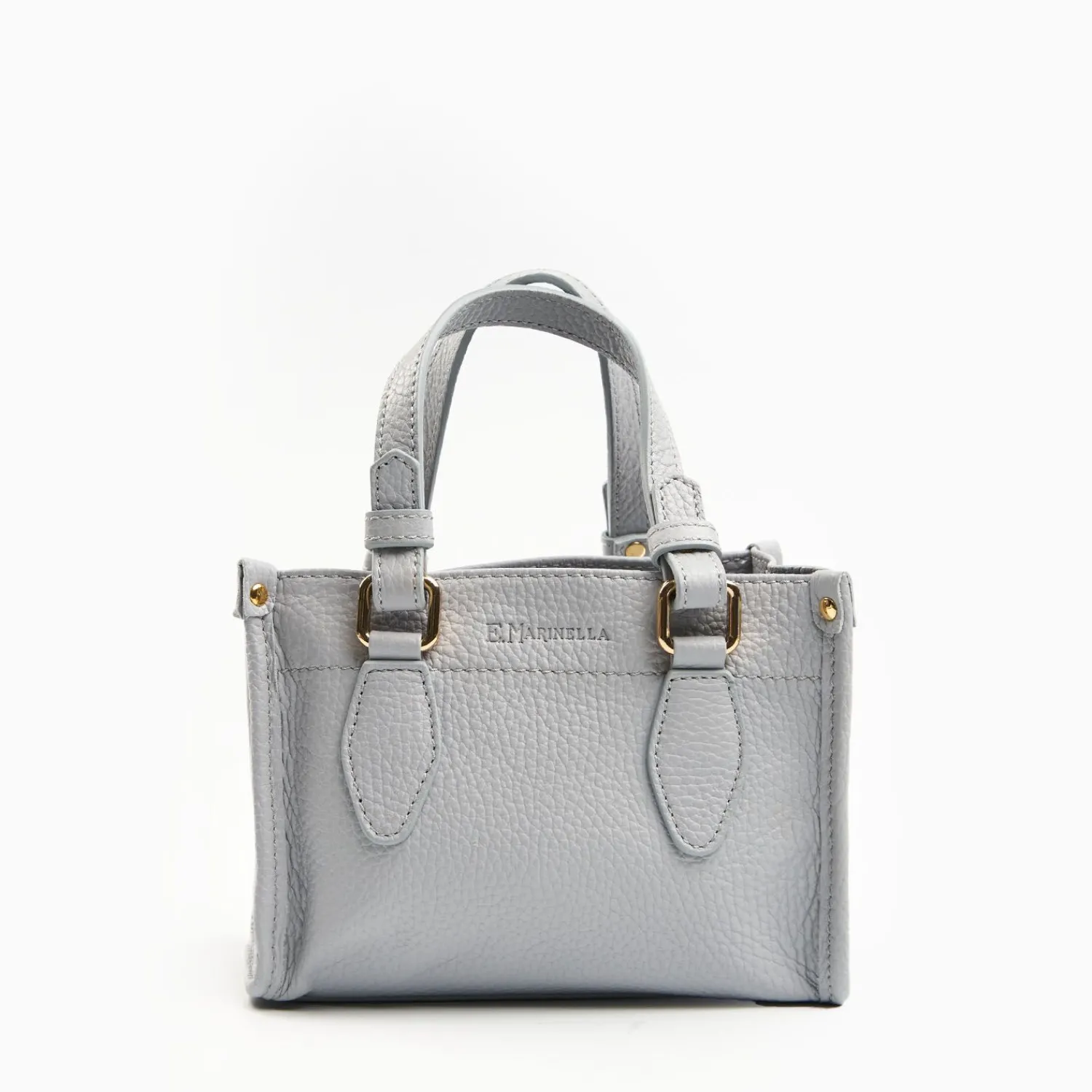 Light Blue Mini Shopping Bag In Hammered Leather>E.Marinella Cheap