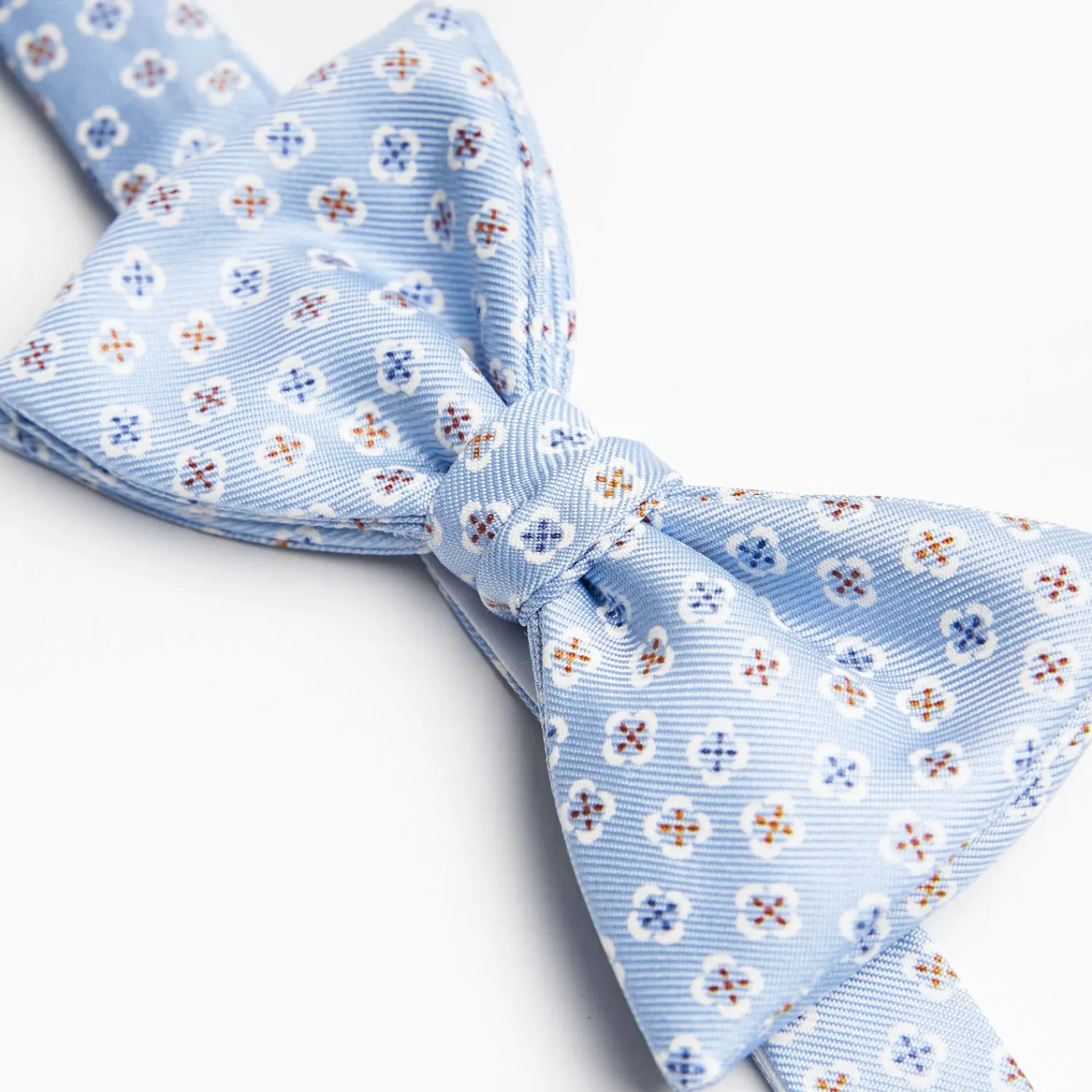 Light Blue Pre-Knotted Bowtie - Small Flower Pattern>E.Marinella Sale