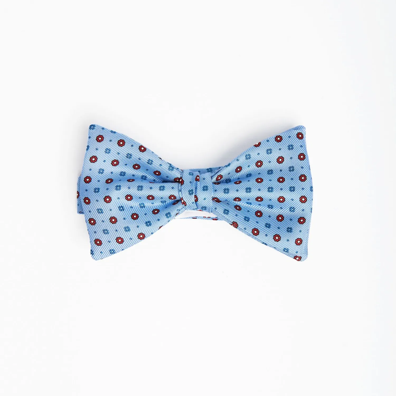 Light Blue Pre-Knotted Silk Bowtie - Small Flower Pattern>E.Marinella Cheap
