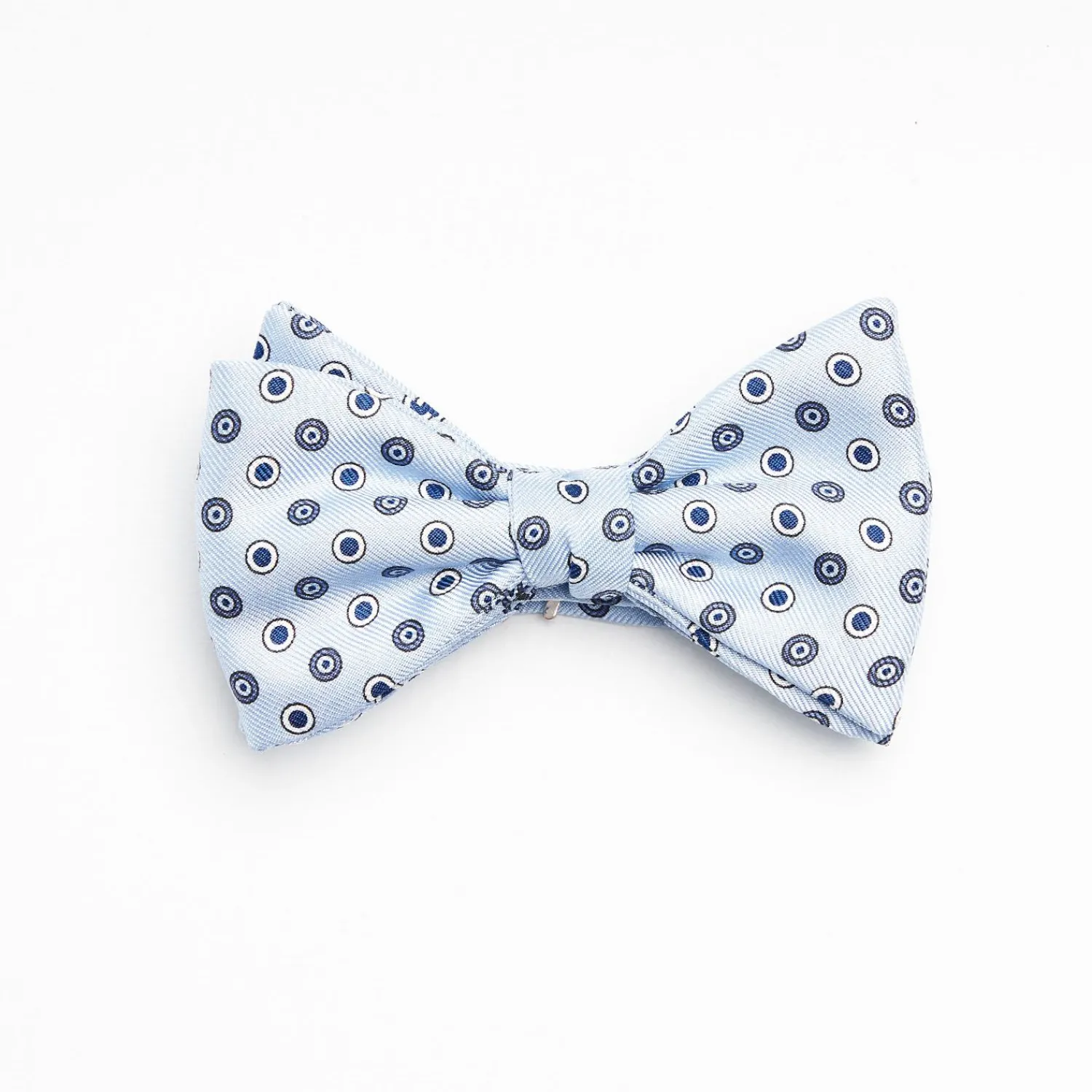 Light Blue Pre-Knotted Silk Bowtie- Small Geometric Pattern>E.Marinella Clearance