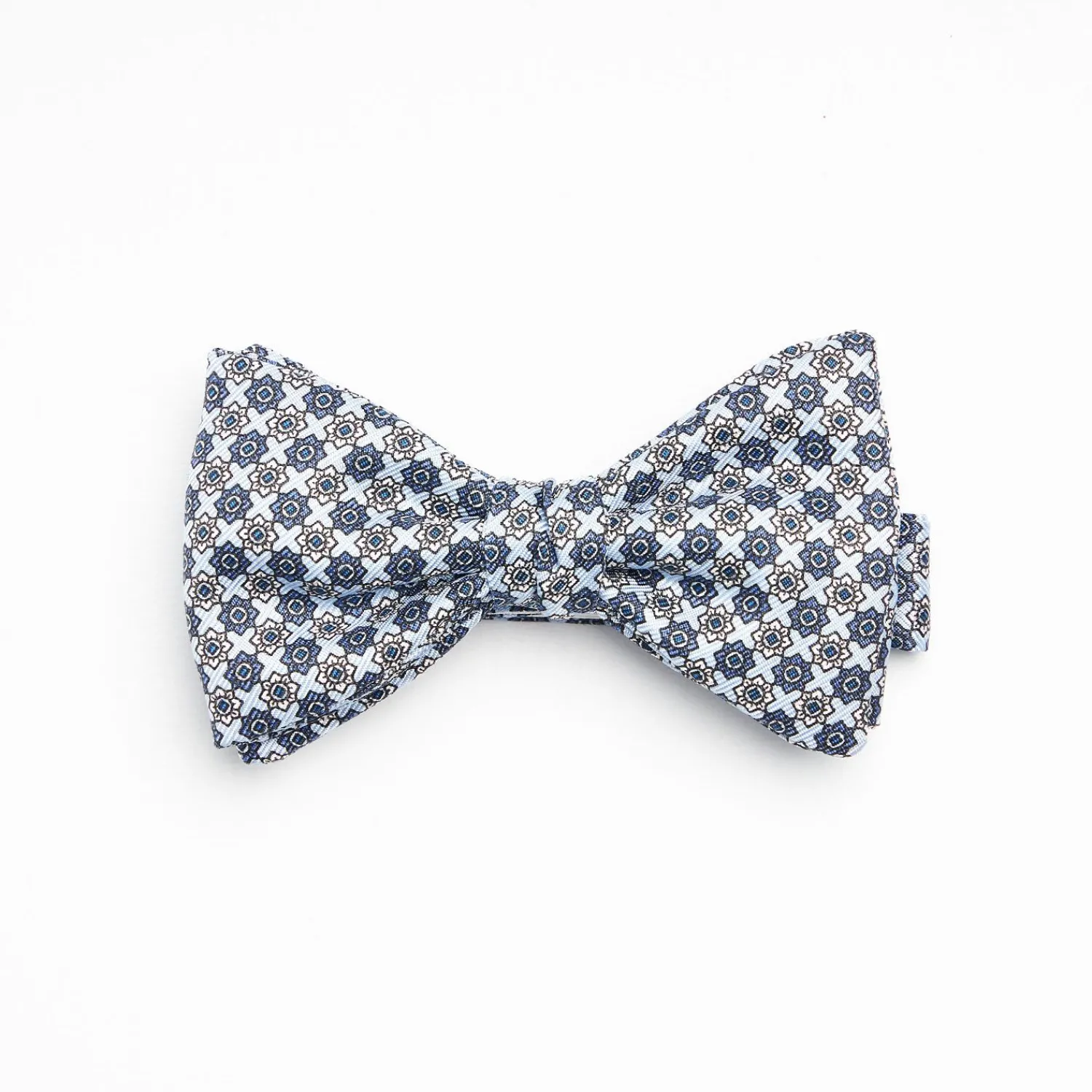 Light Blue Pre-Knotted Silk Bowtie- Large Flower Pattern>E.Marinella Cheap