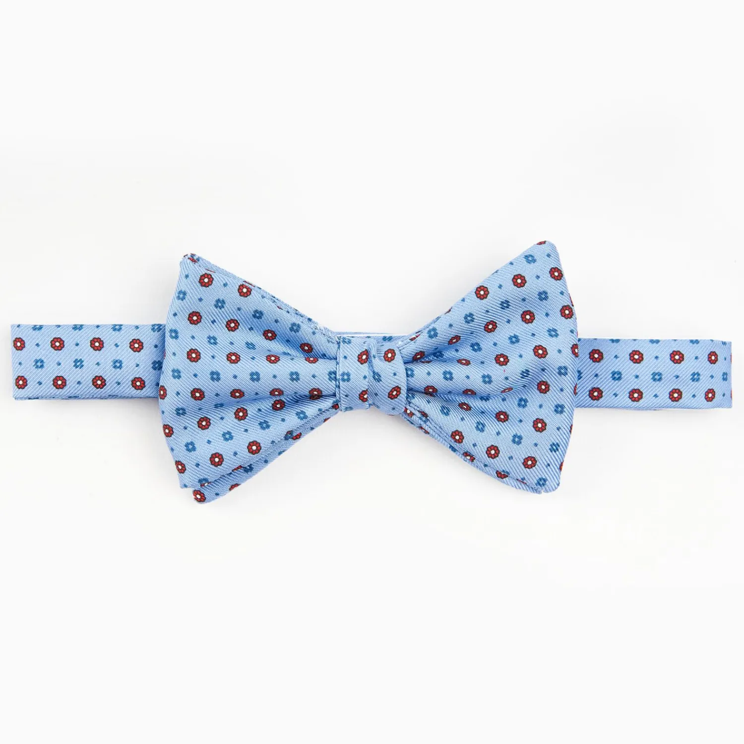 Light Blue Pre-Knotted Silk Bowtie - Small Flower Pattern>E.Marinella Cheap