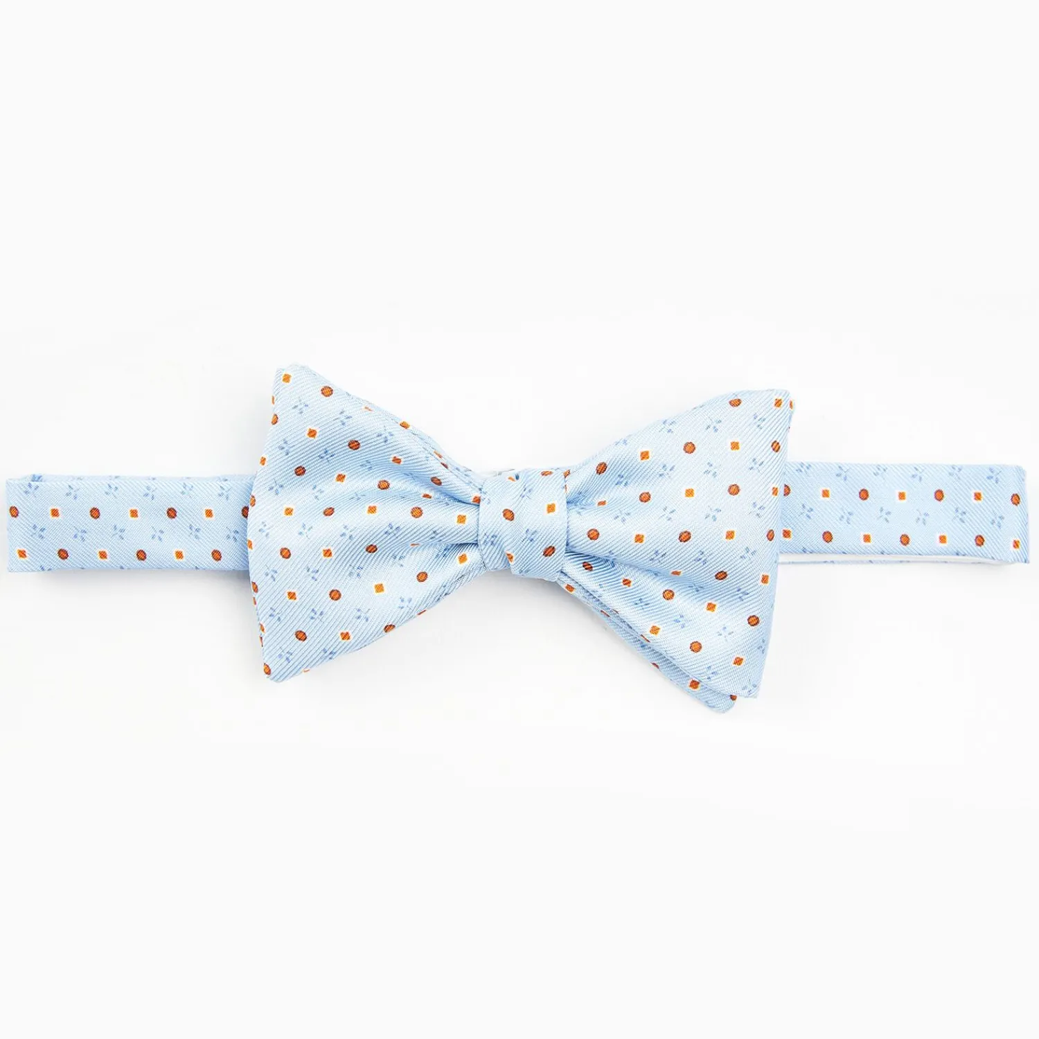 Light Blue Pre-Knotted Silk Bowtie- Small Flower Pattern>E.Marinella Best Sale