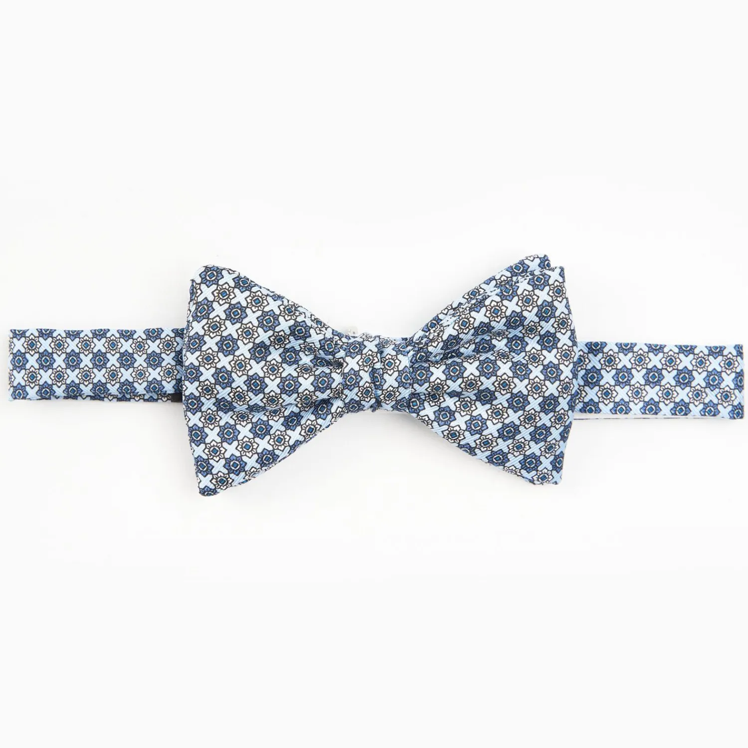 Light Blue Pre-Knotted Silk Bowtie- Large Flower Pattern>E.Marinella Cheap