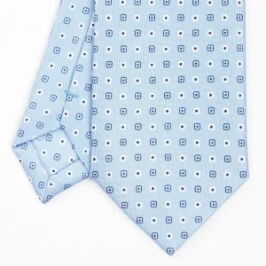 Light Blue Sartorial Classic Silk Tie - Small Flower Pattern>E.Marinella New