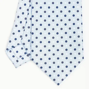 Light Blue Sartorial Classic Silk Tie - Small Flower Pattern>E.Marinella Sale