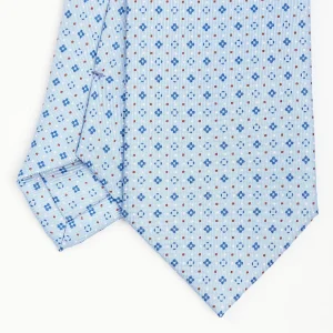 Light Blue Sartorial Classic Silk Tie - Small Flower Pattern>E.Marinella Flash Sale