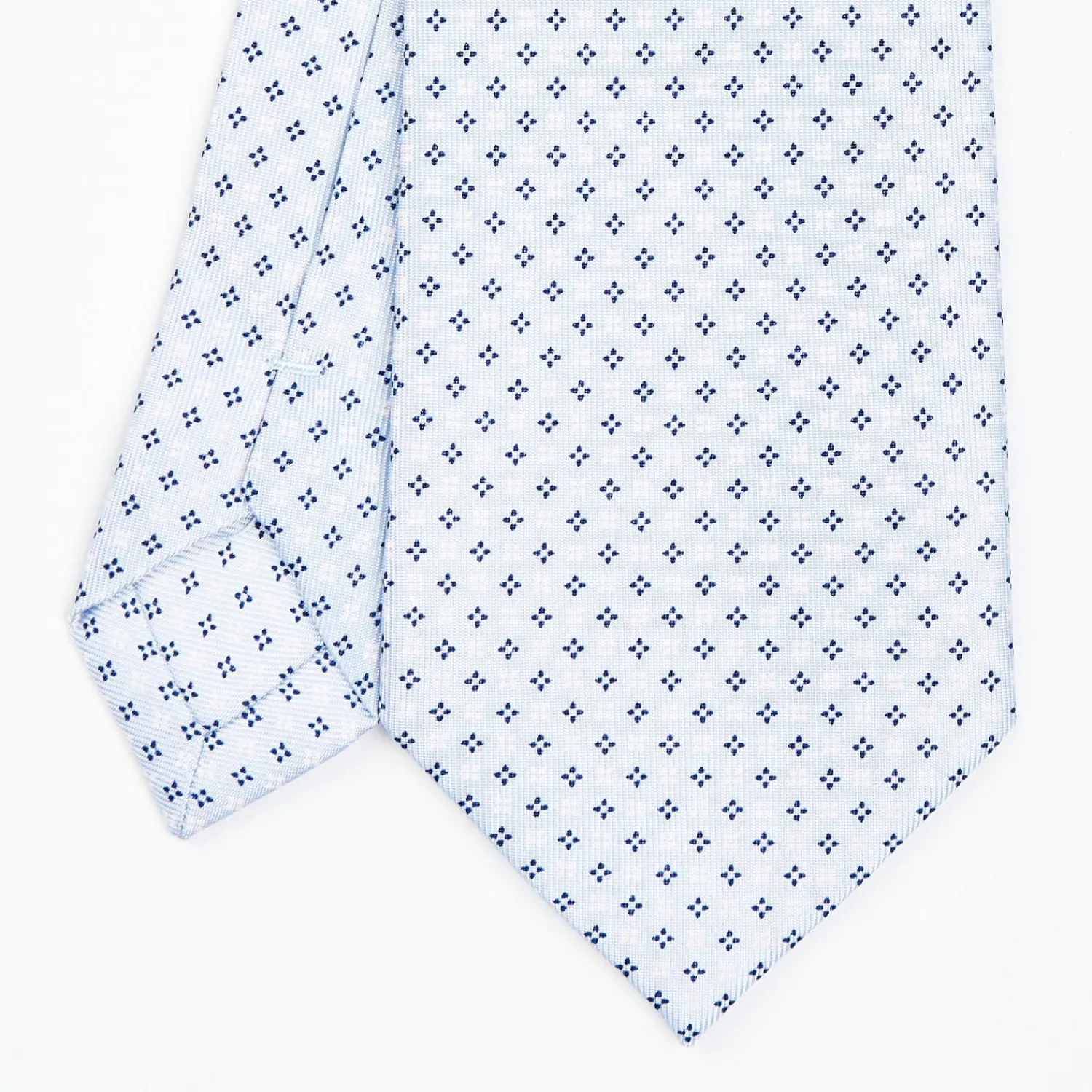 Light Blue Sartorial Classic Silk Tie - Small Flower Designs>E.Marinella Best