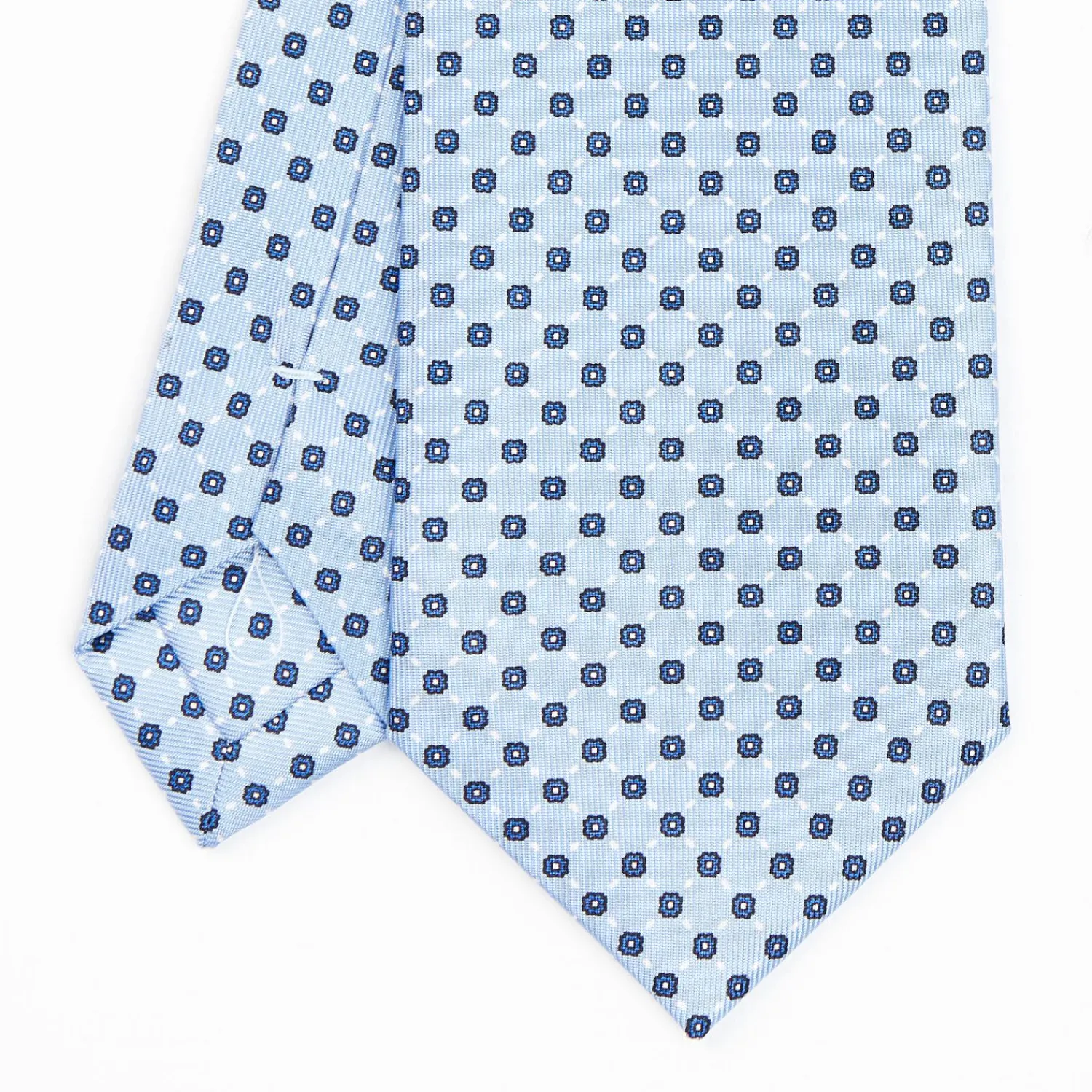 Light Blue Sartorial Classic Silk Tie - Small Flower Pattern>E.Marinella Flash Sale