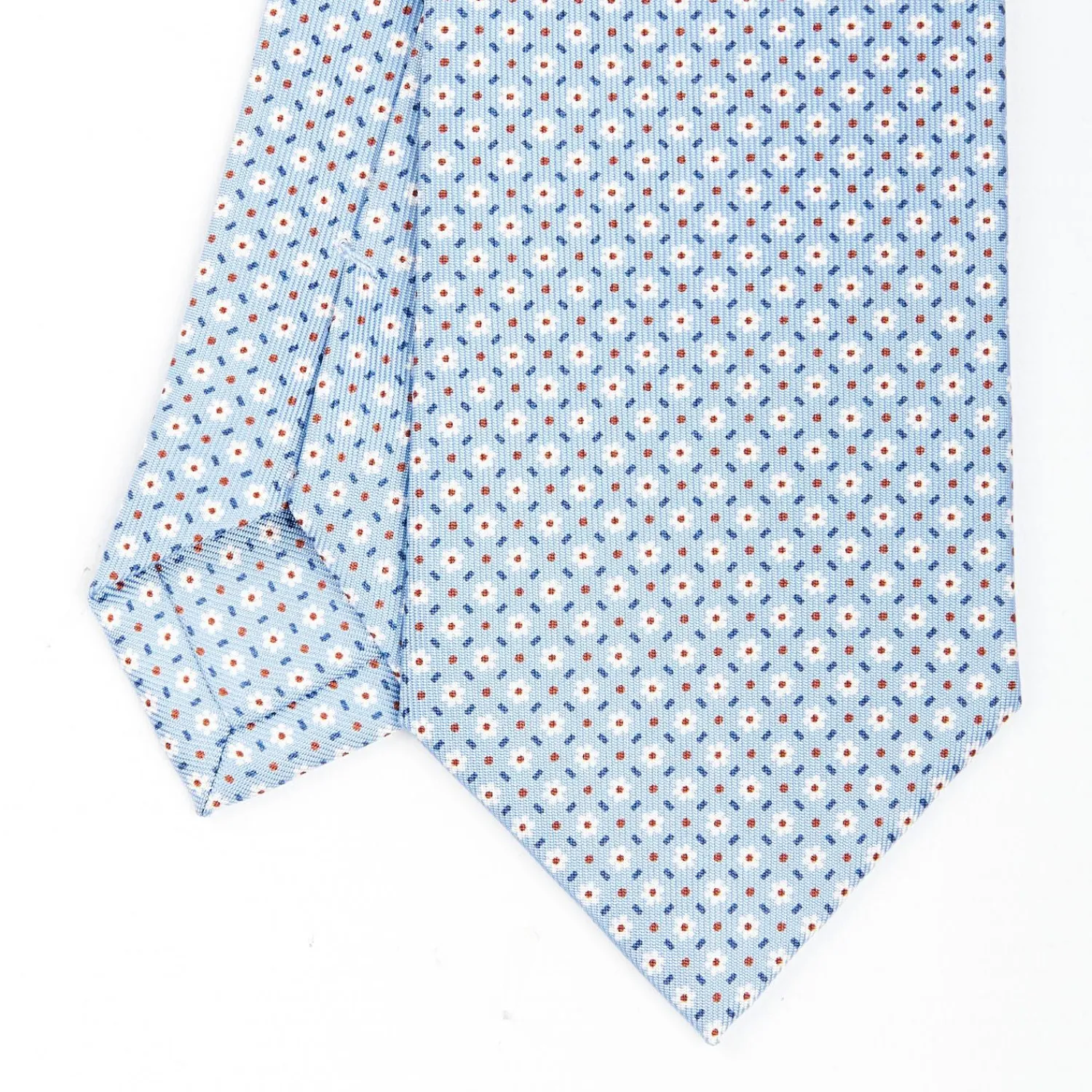 Light Blue Sartorial Classic Silk Tie - Small Flower Pattern>E.Marinella Sale