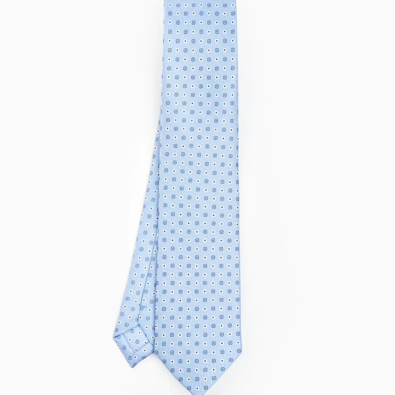 Light Blue Sartorial Classic Silk Tie - Small Flower Pattern>E.Marinella New