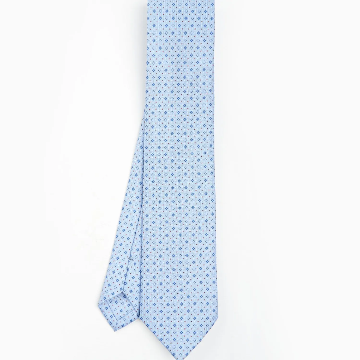 Light Blue Sartorial Classic Silk Tie - Small Flower Pattern>E.Marinella Flash Sale