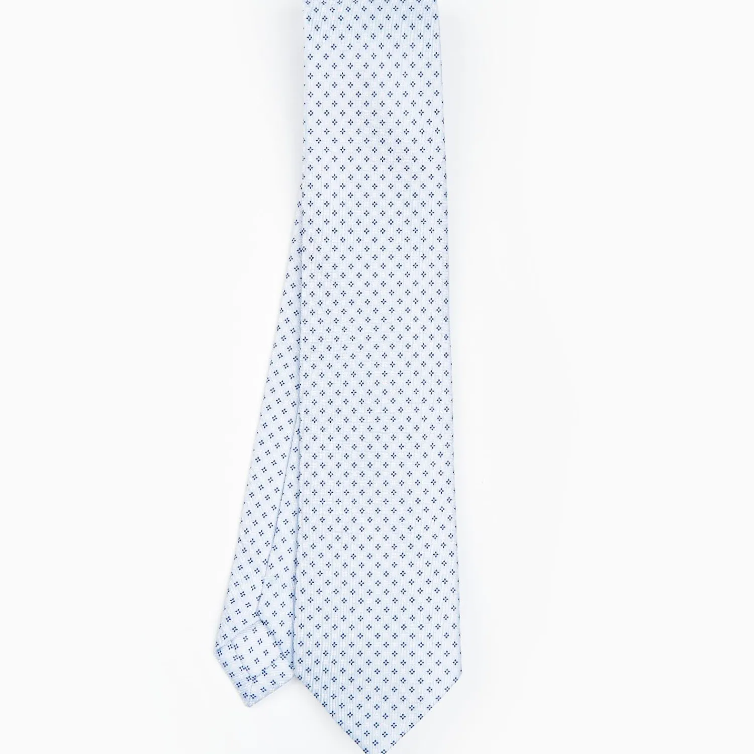 Light Blue Sartorial Classic Silk Tie - Small Flower Designs>E.Marinella Best
