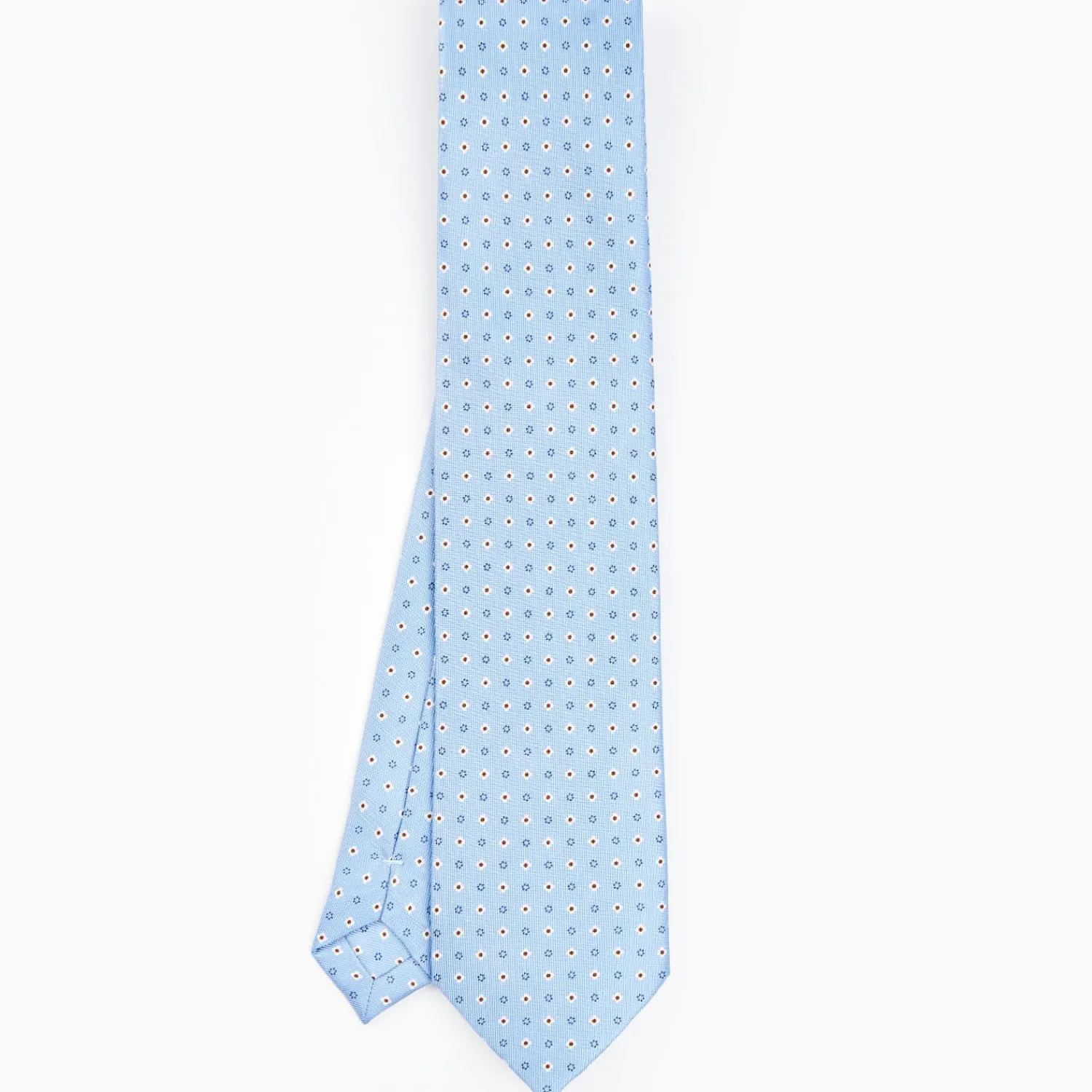 Light Blue Sartorial Classic Silk Tie - Small Flower Designs>E.Marinella Cheap