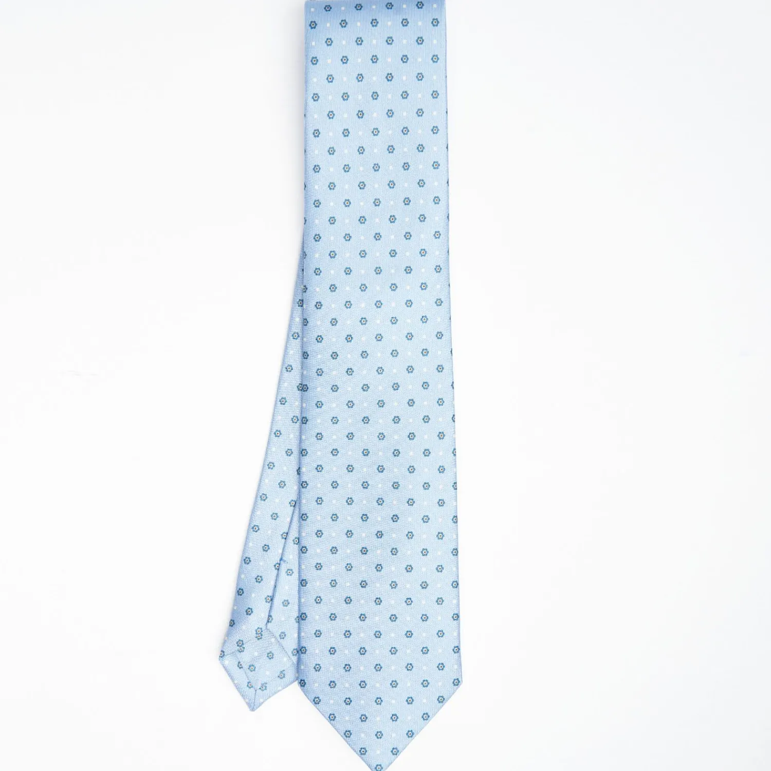 Light Blue Sartorial Classic Silk Tie Small Flower Pattern>E.Marinella Best