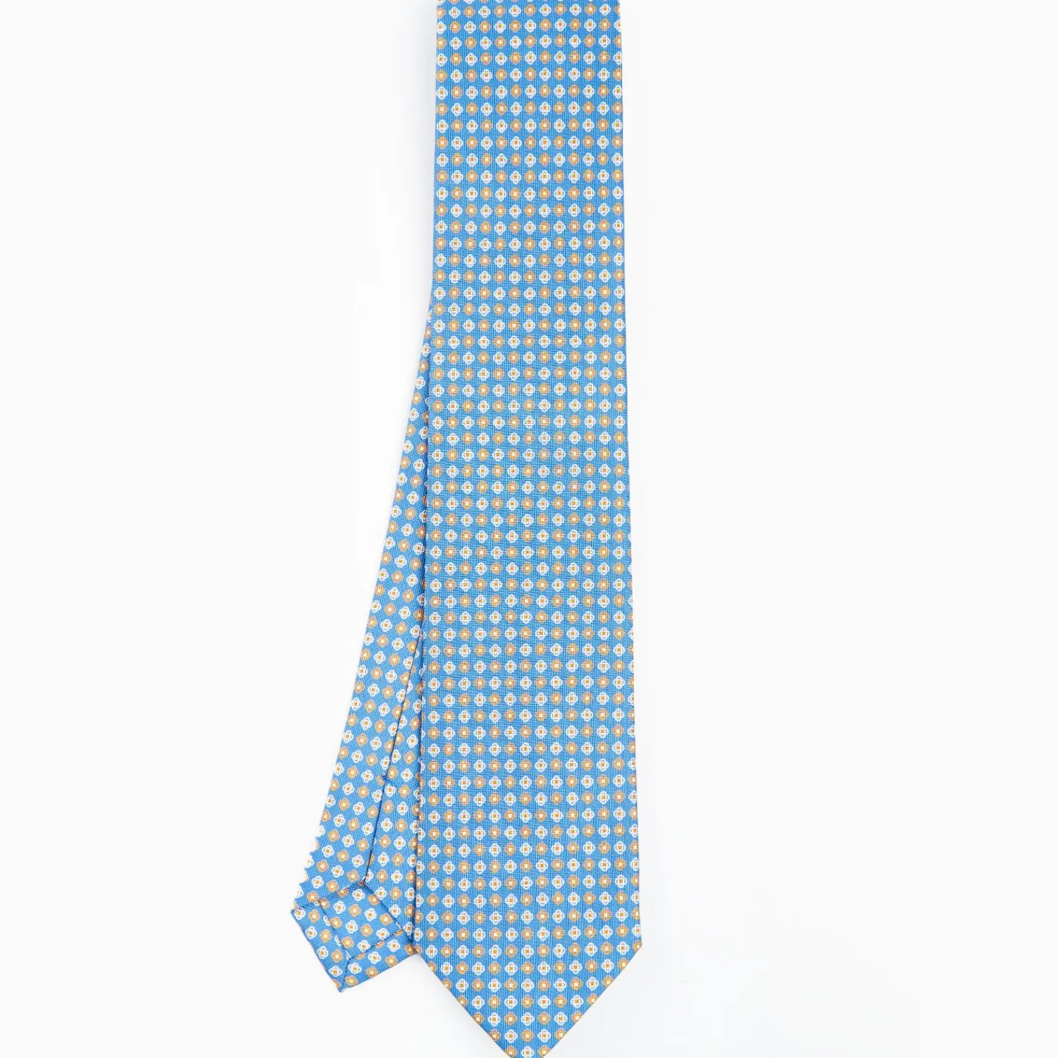 Light Blue Sartorial Classic Silk Tie - Small Flower Pattern>E.Marinella Best Sale