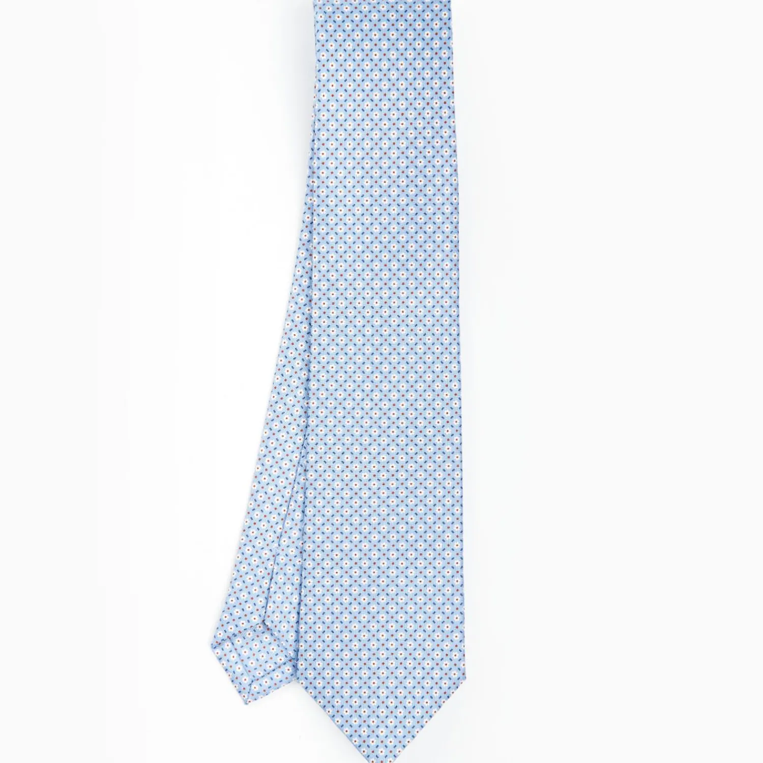 Light Blue Sartorial Classic Silk Tie - Small Flower Pattern>E.Marinella Sale