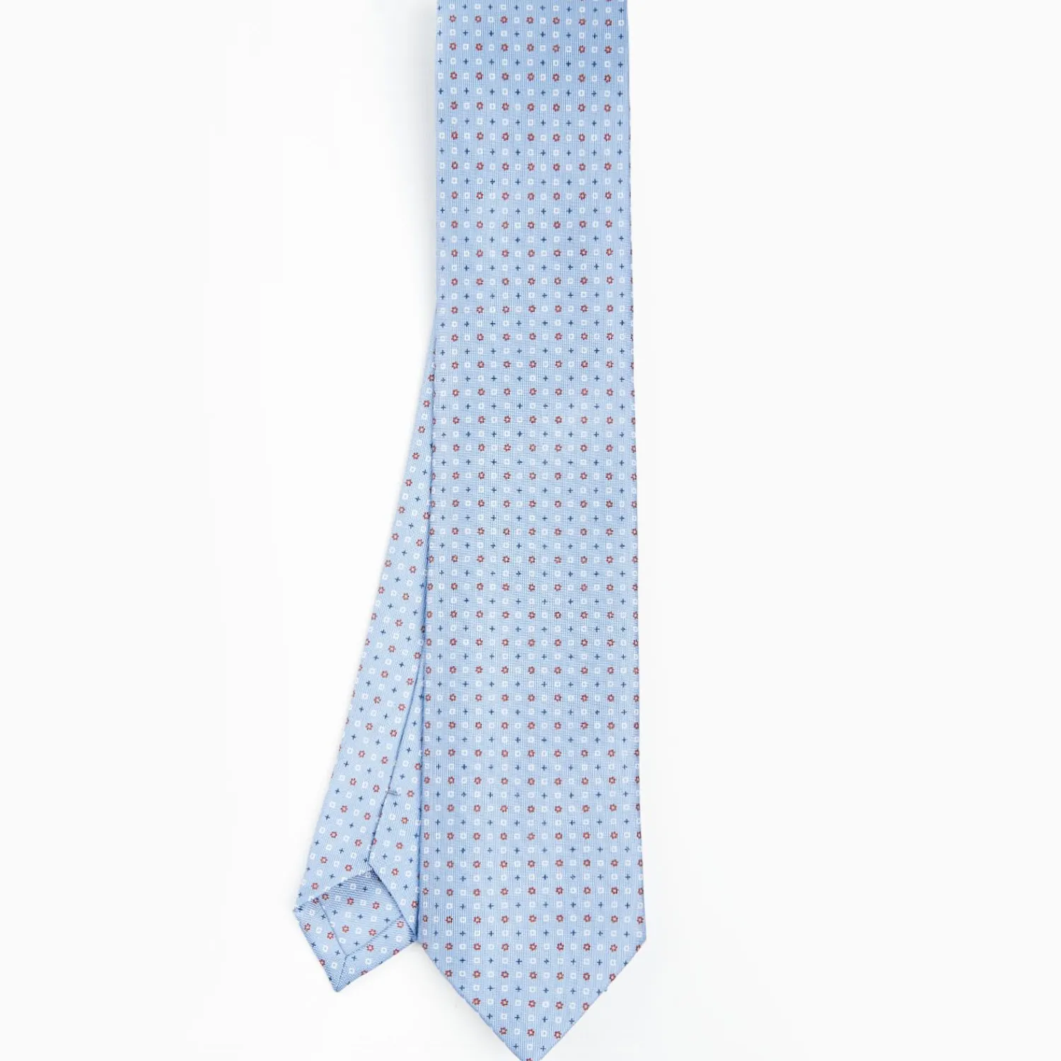 Light Blue Sartorial Classic Silk Tie - Small Flower Pattern>E.Marinella Cheap