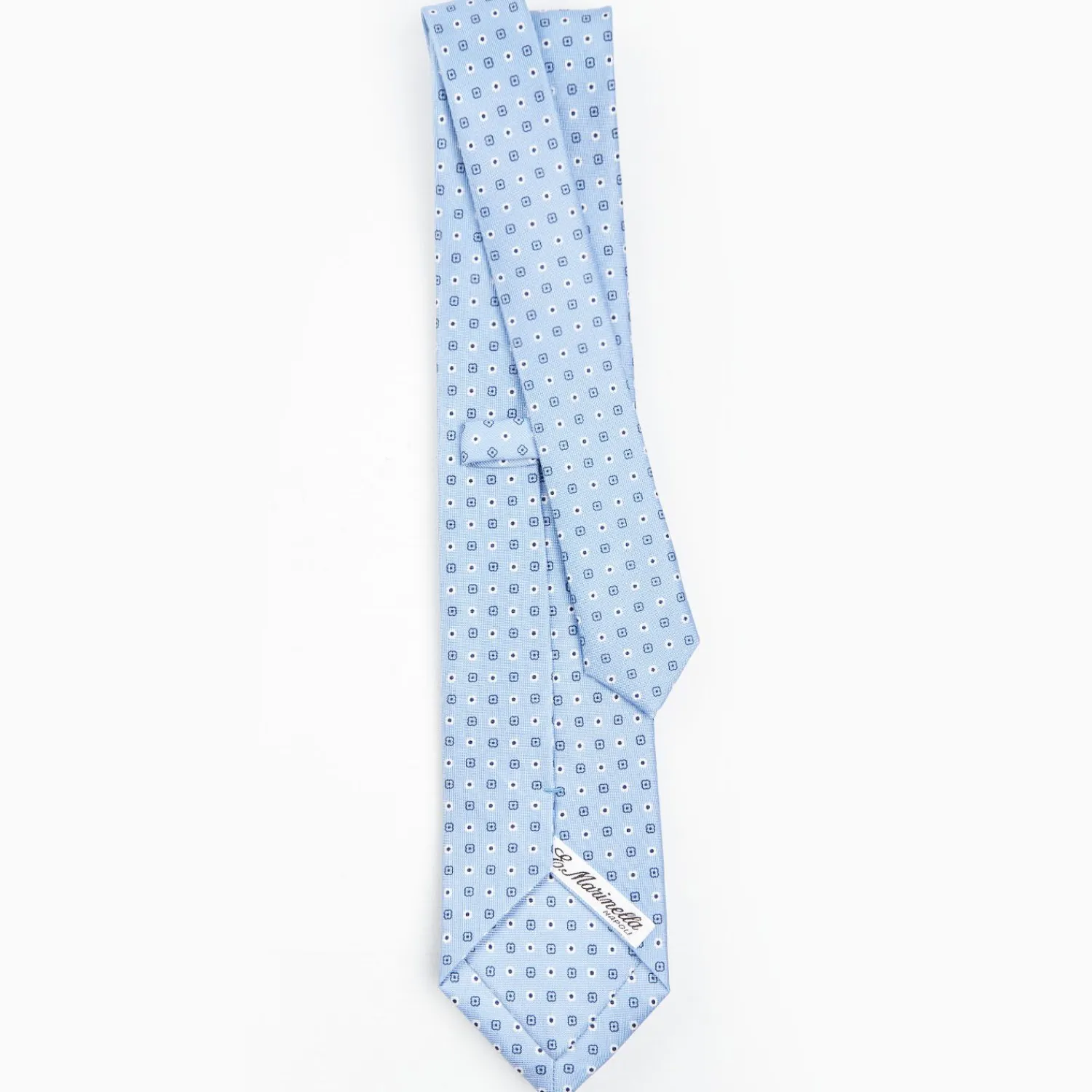 Light Blue Sartorial Classic Silk Tie - Small Flower Pattern>E.Marinella New
