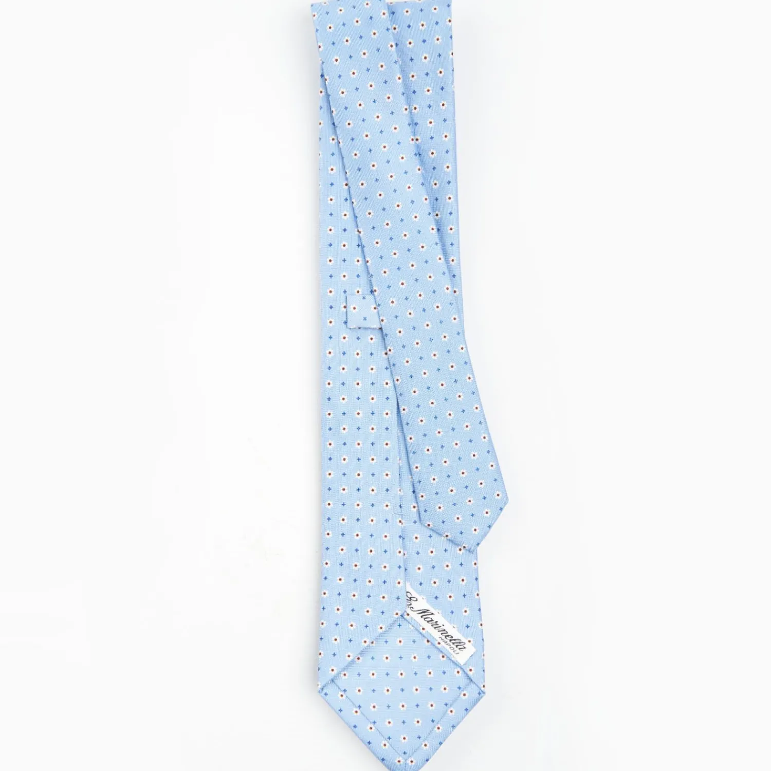 Light Blue Sartorial Classic Silk Tie - Small Flower Pattern>E.Marinella Hot