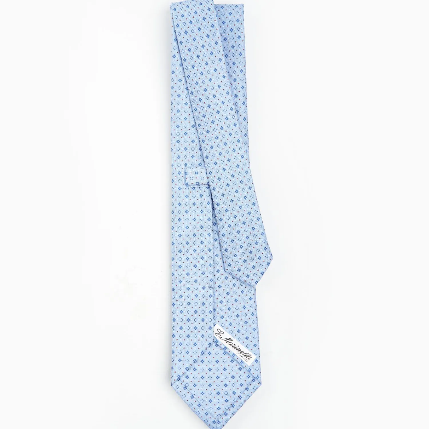 Light Blue Sartorial Classic Silk Tie - Small Flower Pattern>E.Marinella Flash Sale