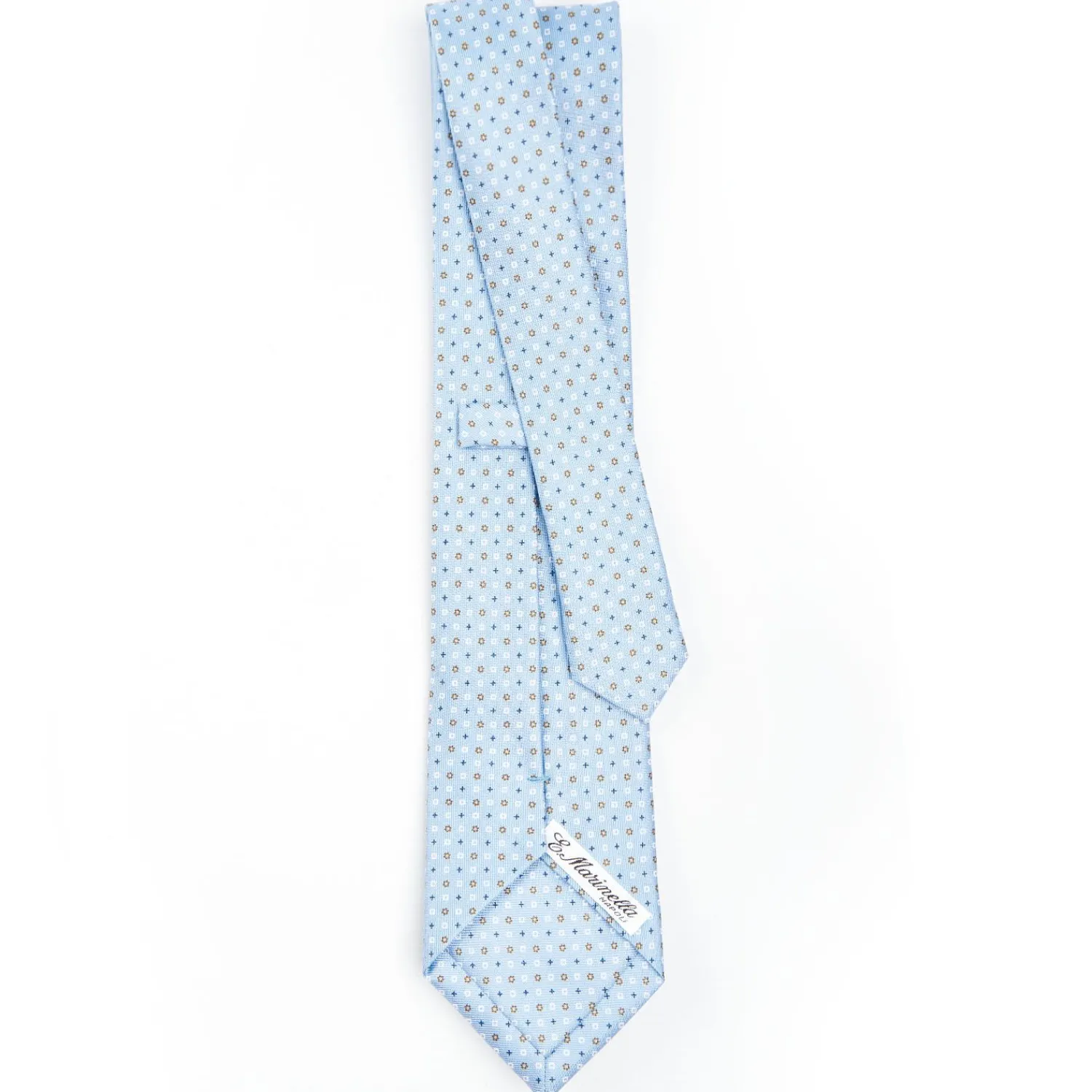 Light Blue Sartorial Classic Silk Tie - Small Flower Designs>E.Marinella Flash Sale