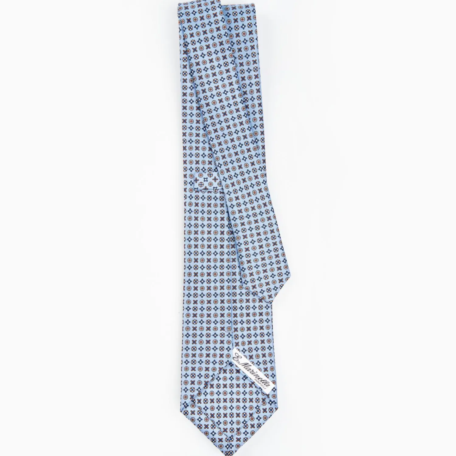Light Blue Sartorial Classic Silk Tie - Small Flower Designs>E.Marinella Fashion