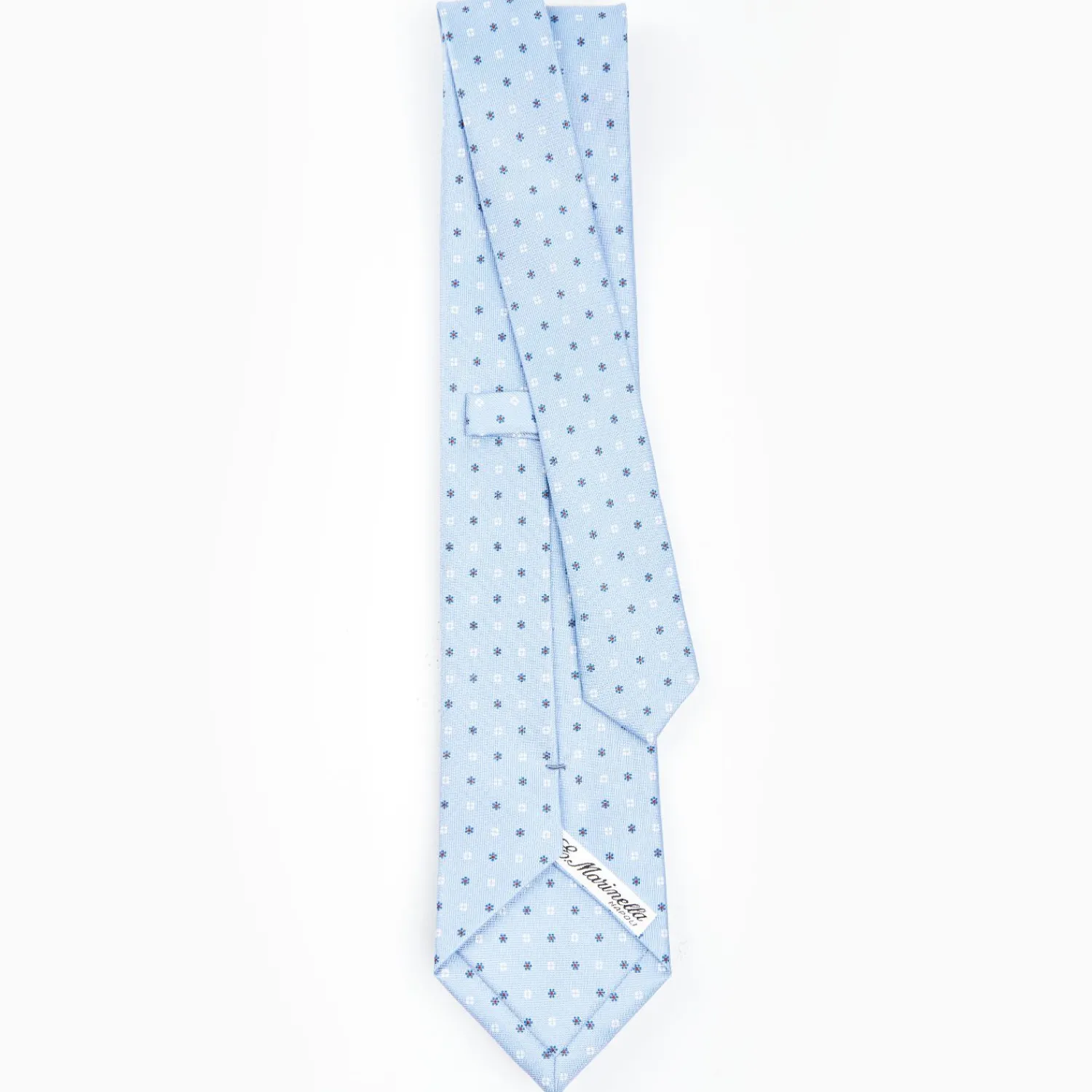 Light Blue Sartorial Classic Silk Tie - Small Flower Designs>E.Marinella Discount