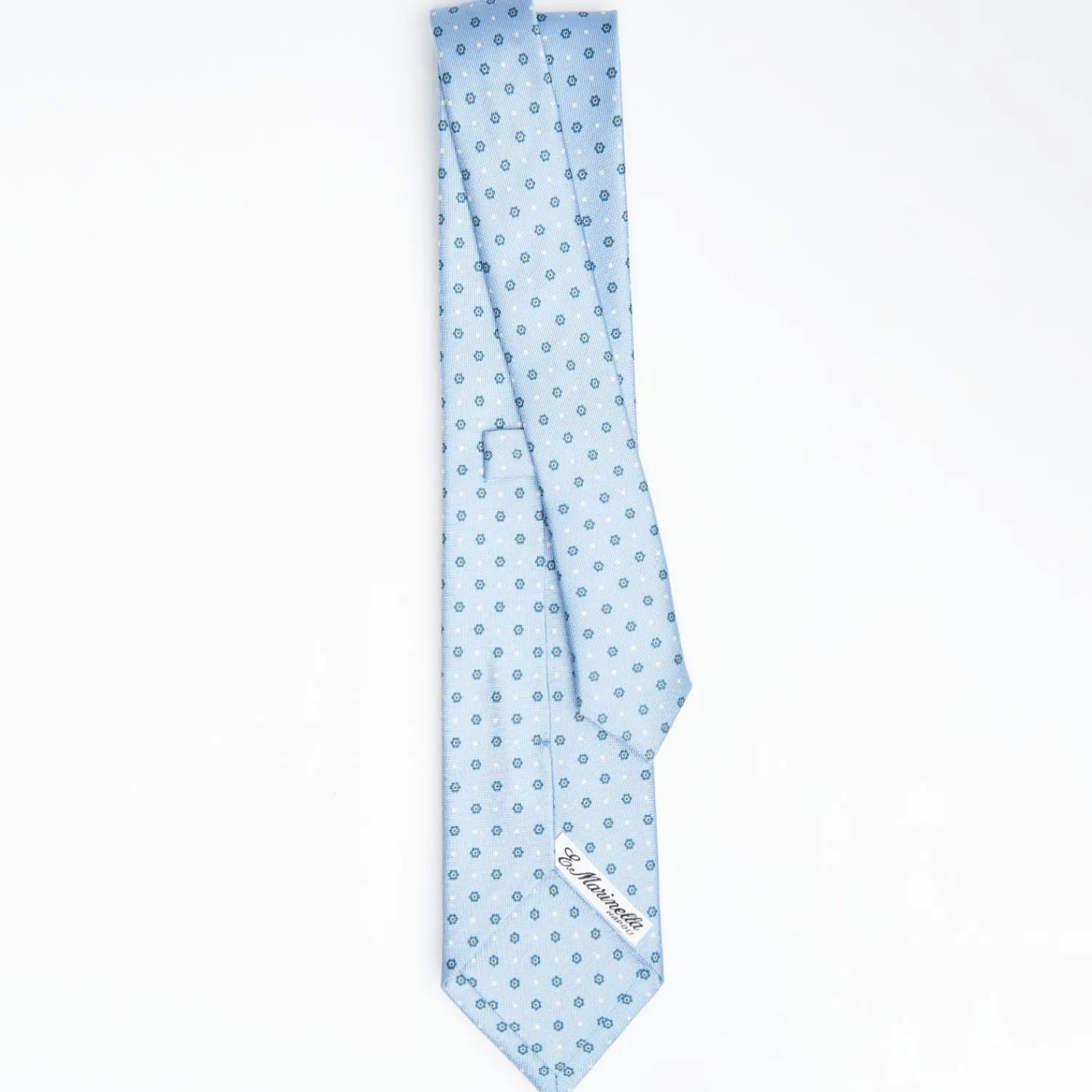 Light Blue Sartorial Classic Silk Tie Small Flower Pattern>E.Marinella Best