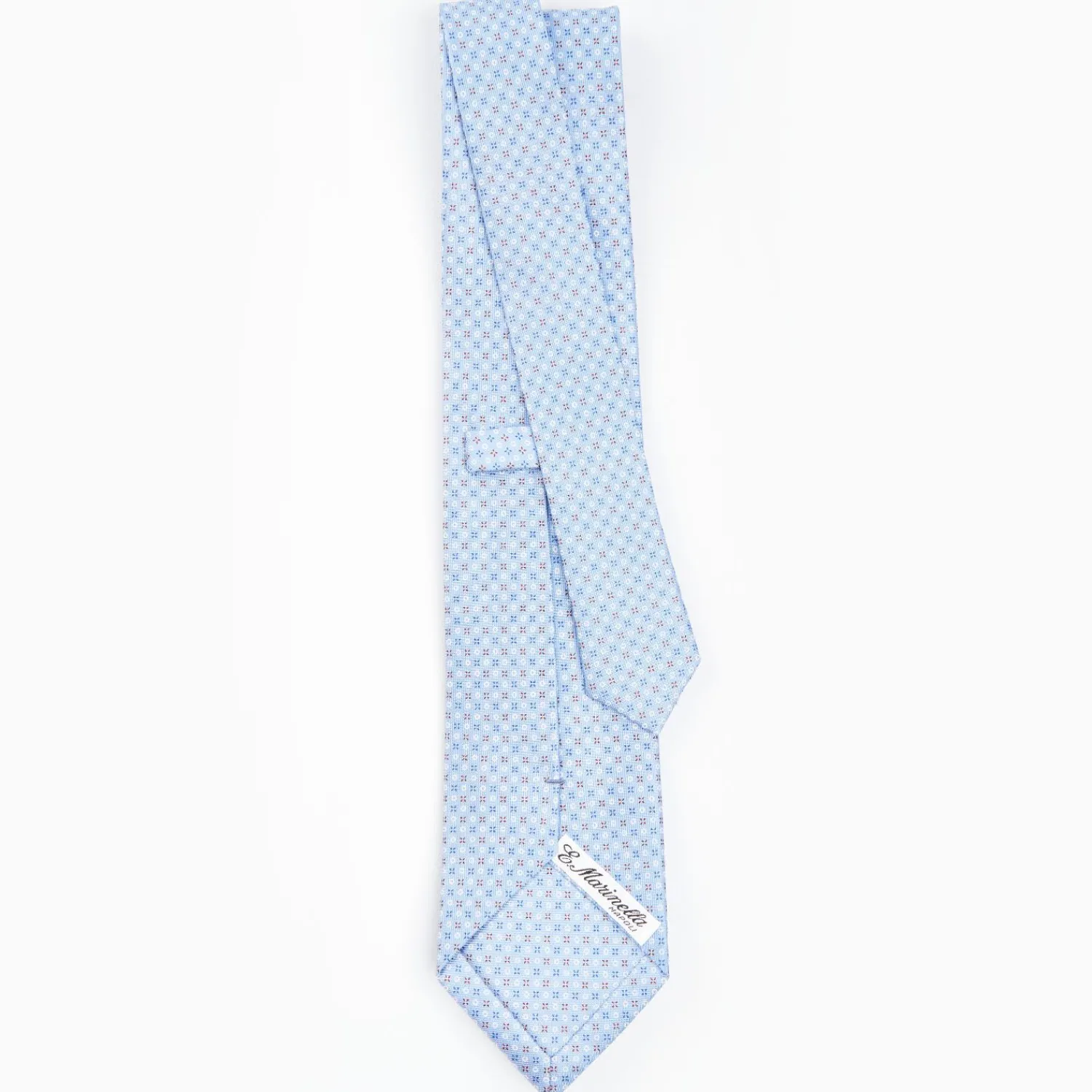 Light Blue Sartorial Classic Silk Tie - Small Flower Pattern>E.Marinella Outlet