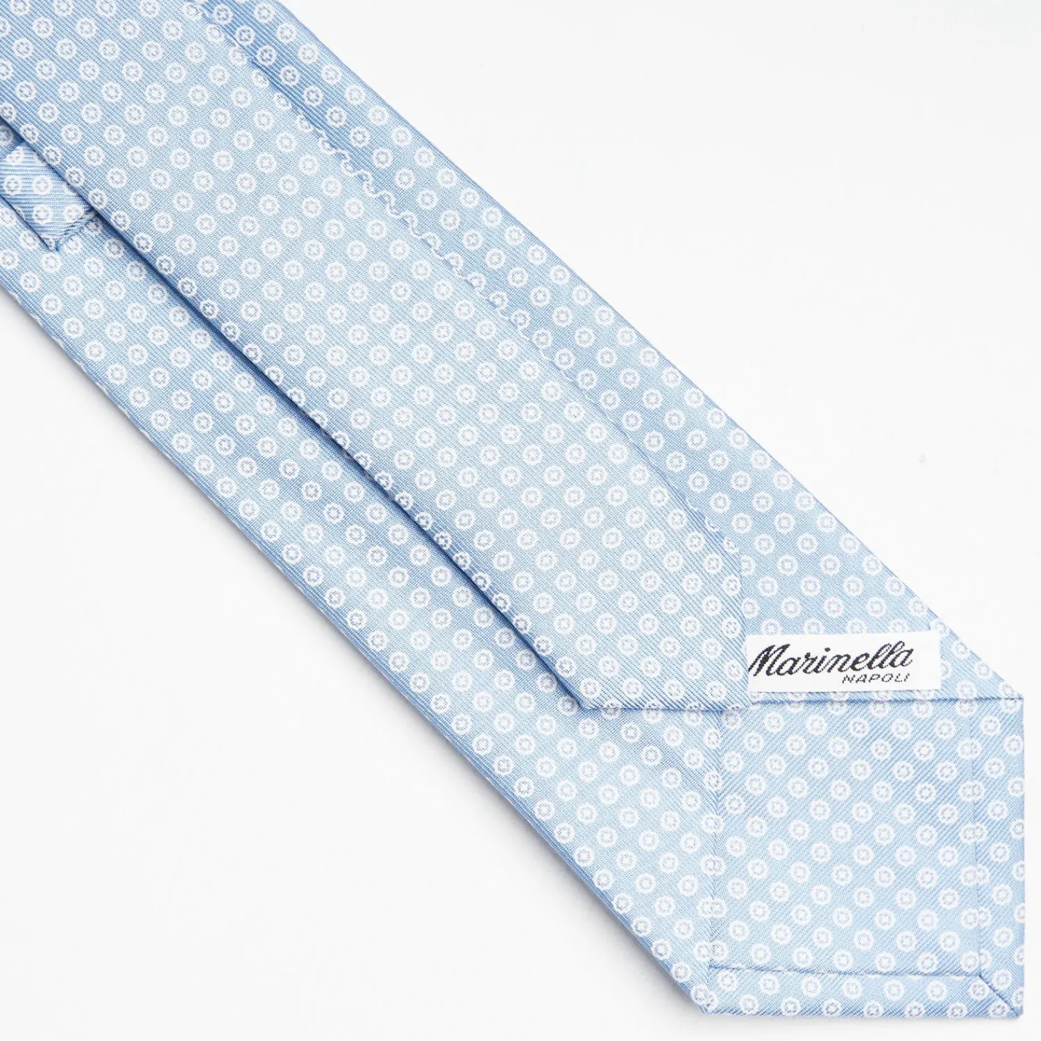 Light Blue Sartorial Classic Silk Tie Small Flower Pattern>E.Marinella Shop