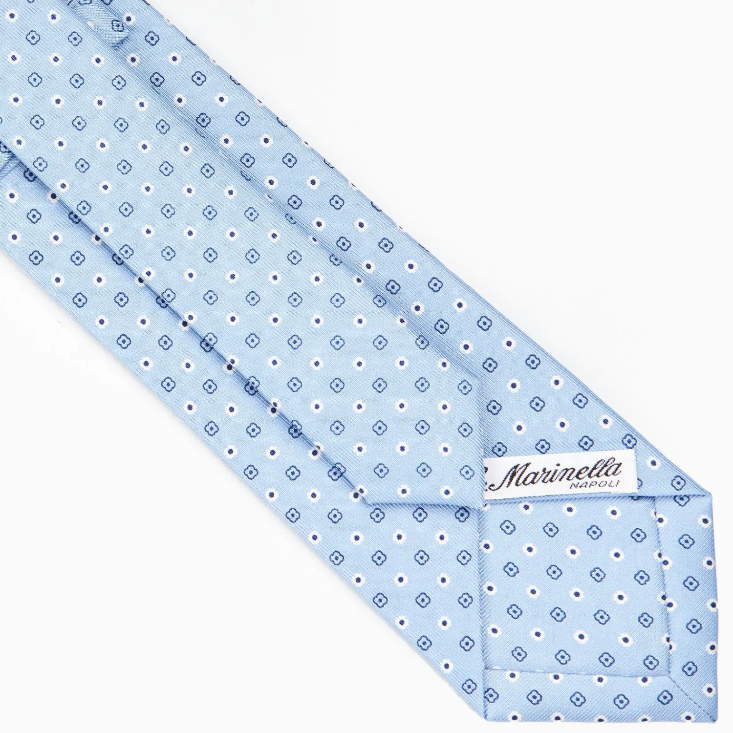 Light Blue Sartorial Classic Silk Tie - Small Flower Pattern>E.Marinella New