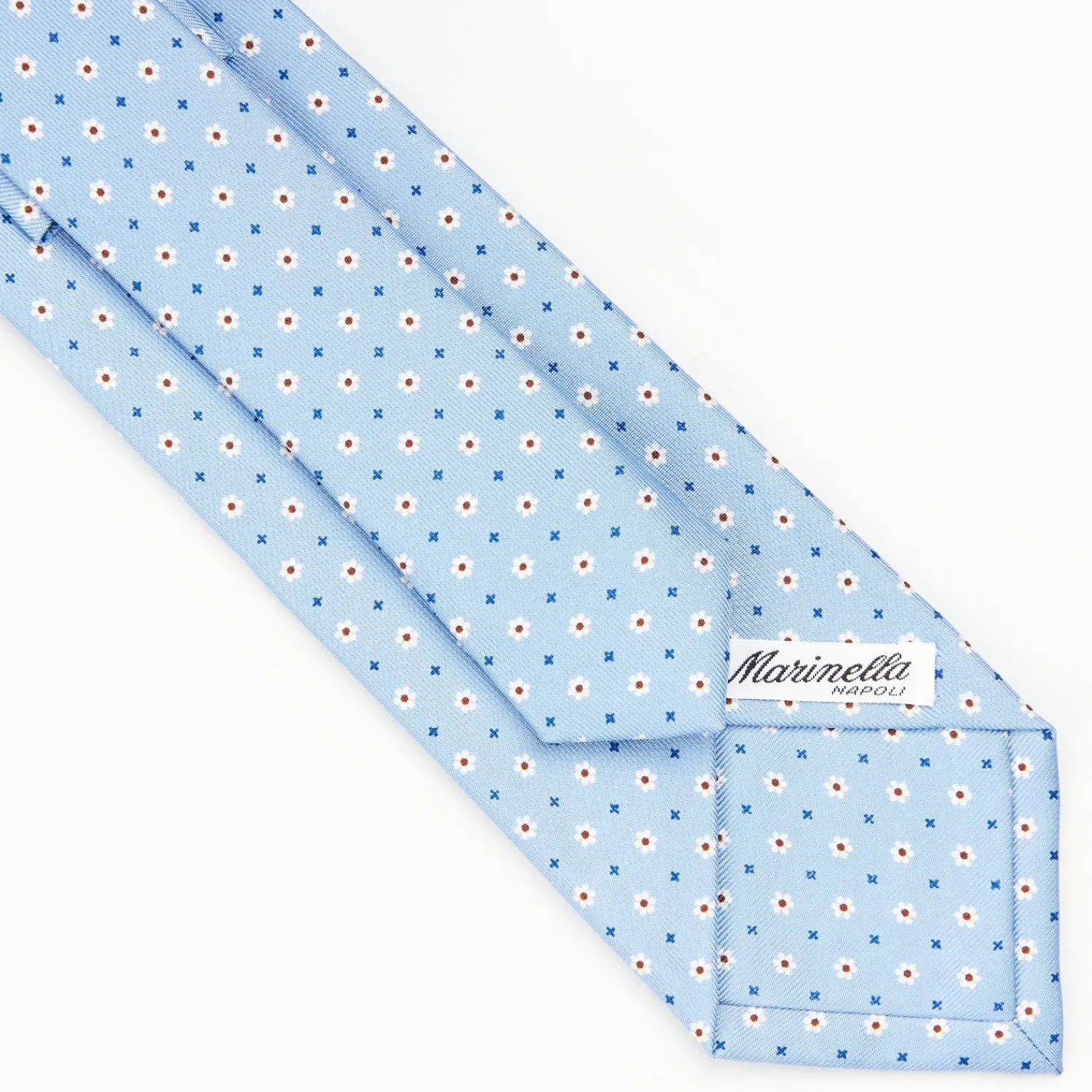 Light Blue Sartorial Classic Silk Tie - Small Flower Pattern>E.Marinella Hot