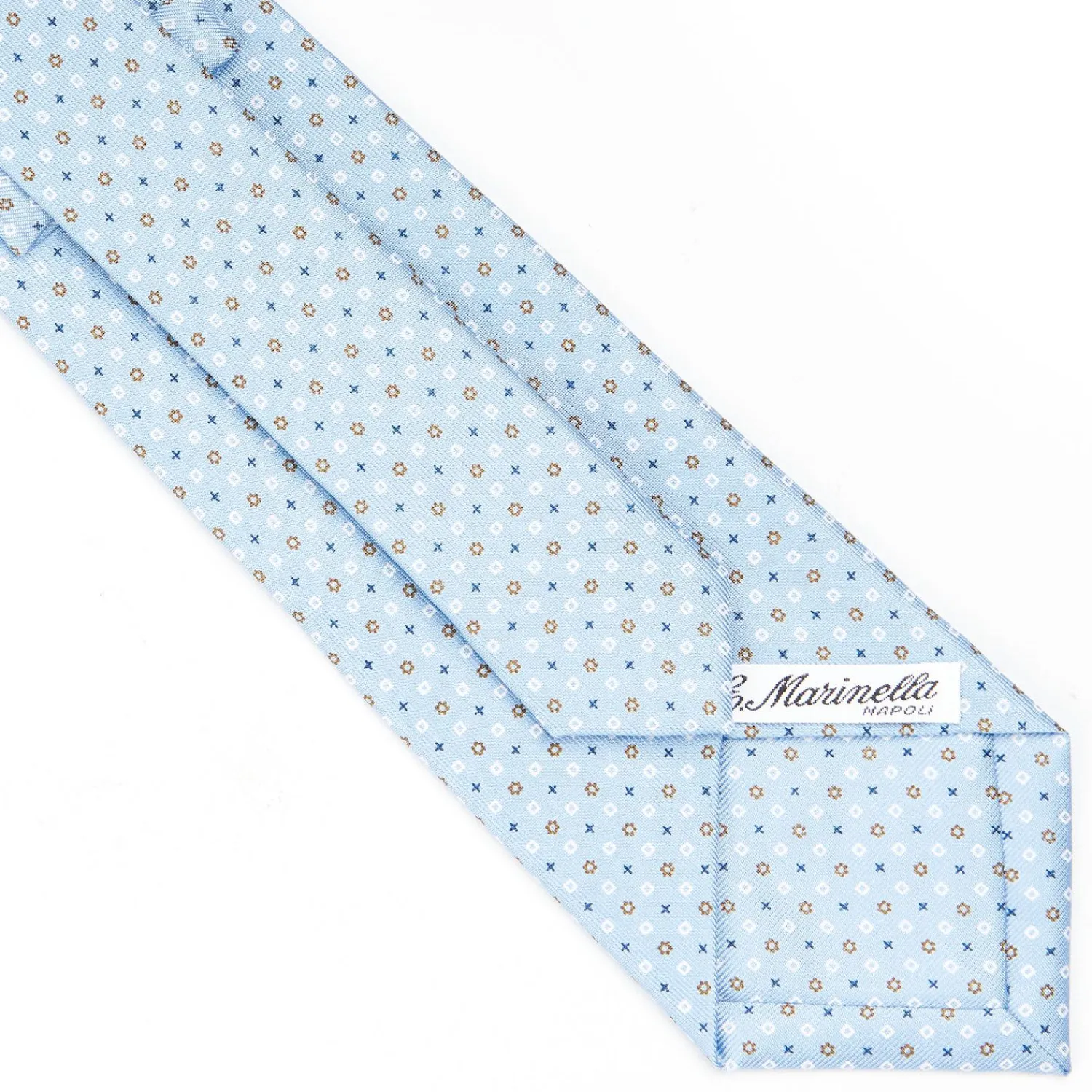 Light Blue Sartorial Classic Silk Tie - Small Flower Designs>E.Marinella Flash Sale