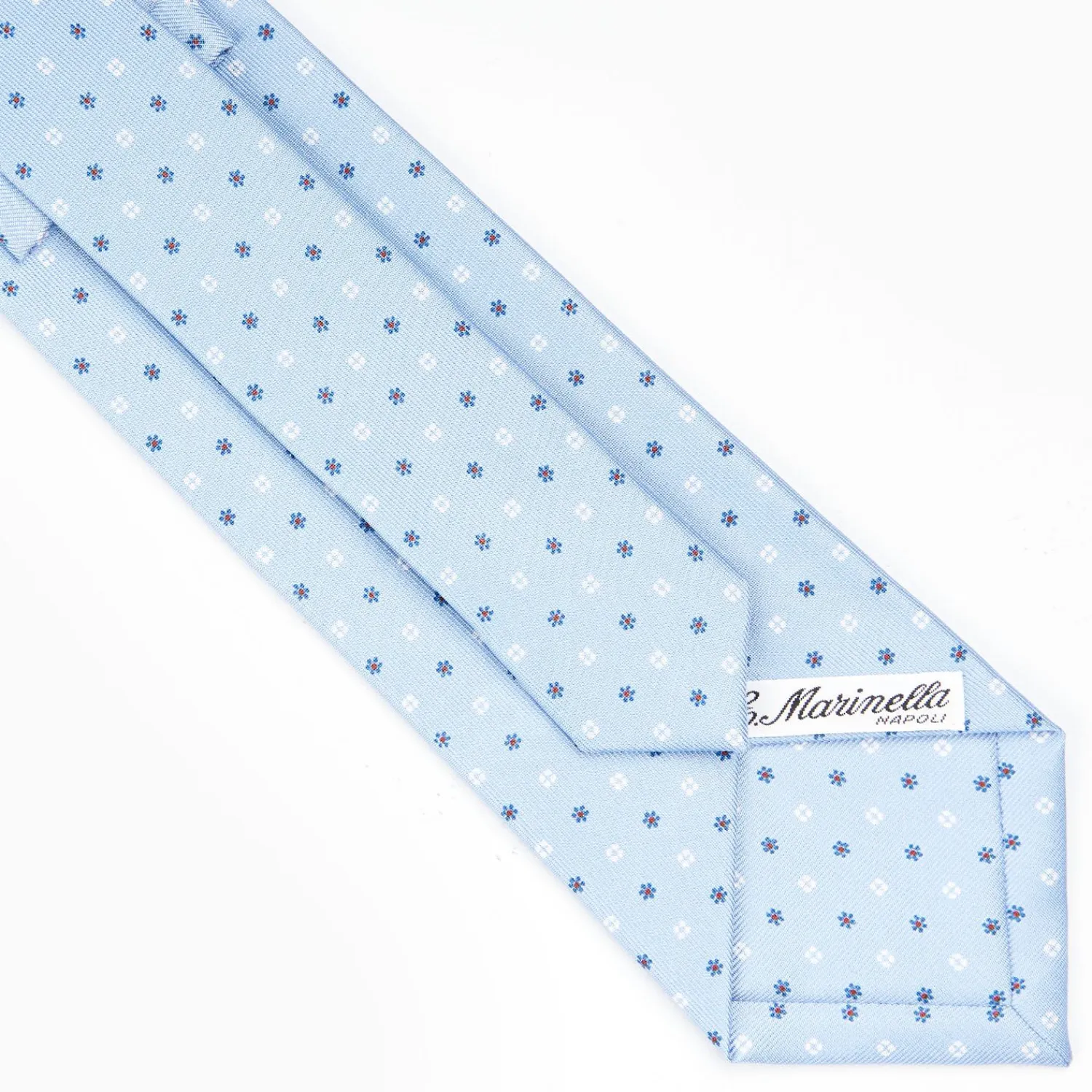 Light Blue Sartorial Classic Silk Tie - Small Flower Designs>E.Marinella Discount