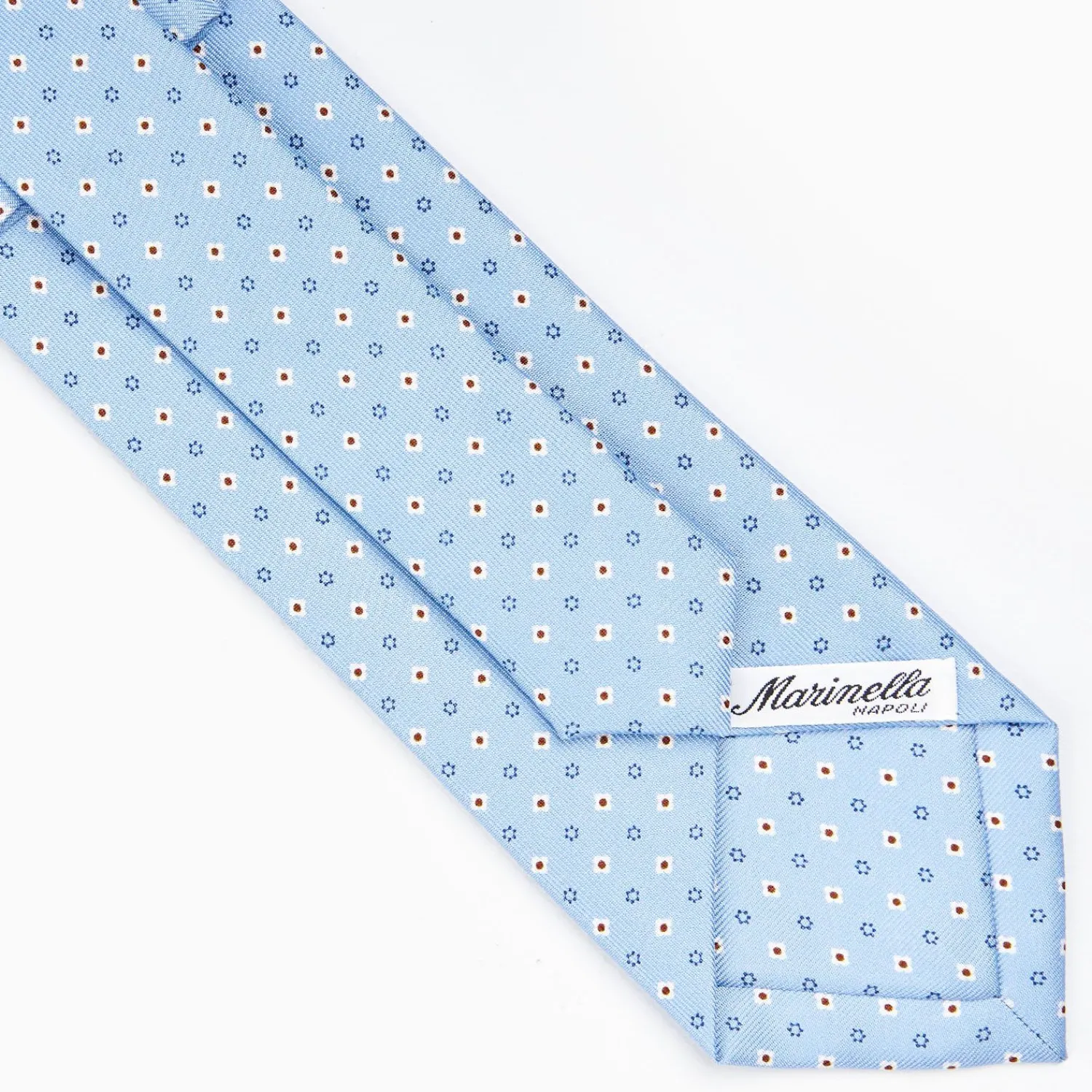 Light Blue Sartorial Classic Silk Tie - Small Flower Designs>E.Marinella Cheap