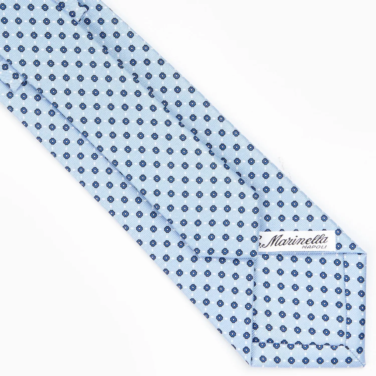 Light Blue Sartorial Classic Silk Tie - Small Flower Pattern>E.Marinella Flash Sale