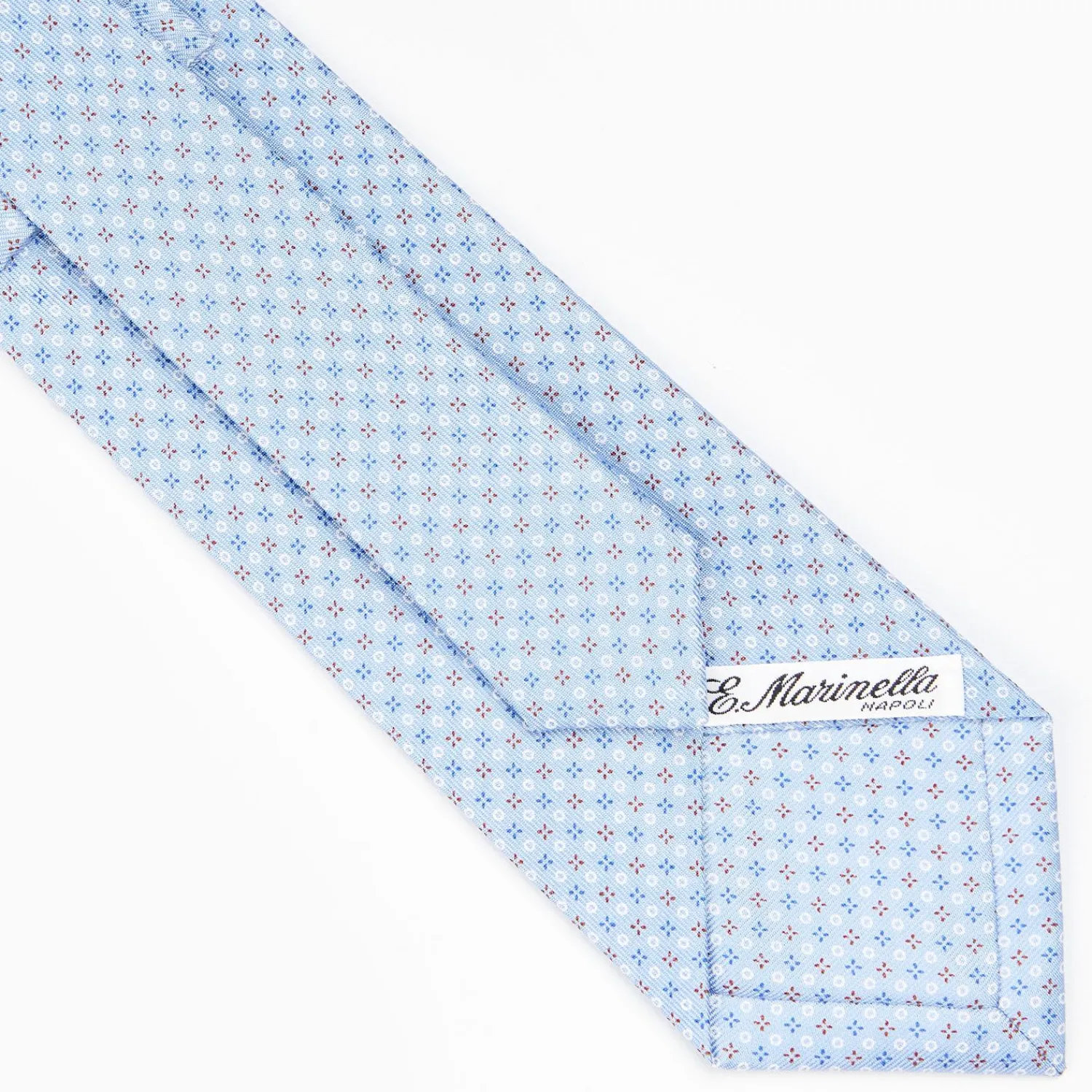 Light Blue Sartorial Classic Silk Tie - Small Flower Pattern>E.Marinella Outlet