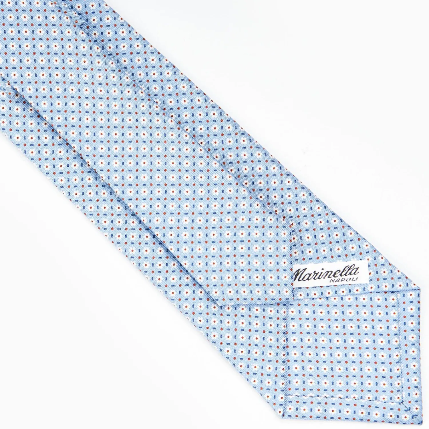 Light Blue Sartorial Classic Silk Tie - Small Flower Pattern>E.Marinella Sale
