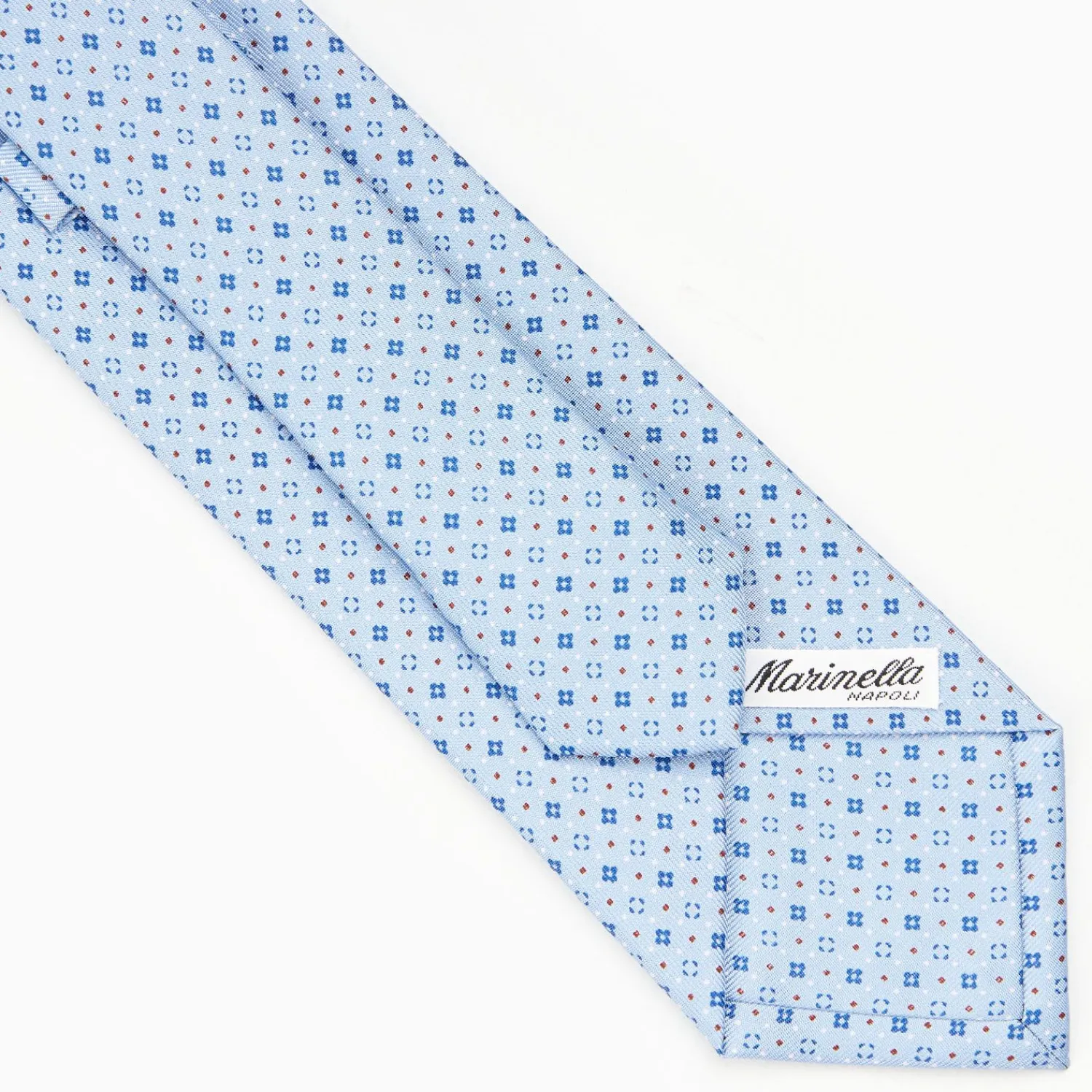 Light Blue Sartorial Classic Silk Tie - Small Flower Pattern>E.Marinella Flash Sale