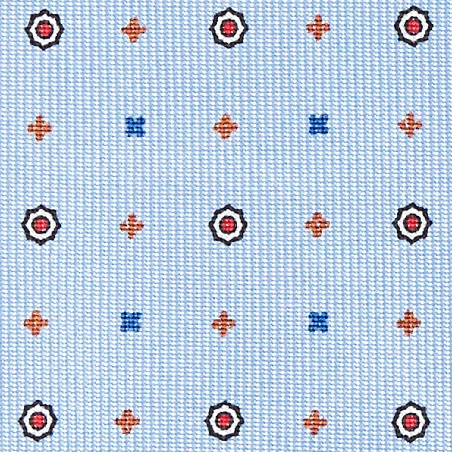 Light Blue Sartorial Classic Silk Tie - Small Flower Designs>E.Marinella Clearance
