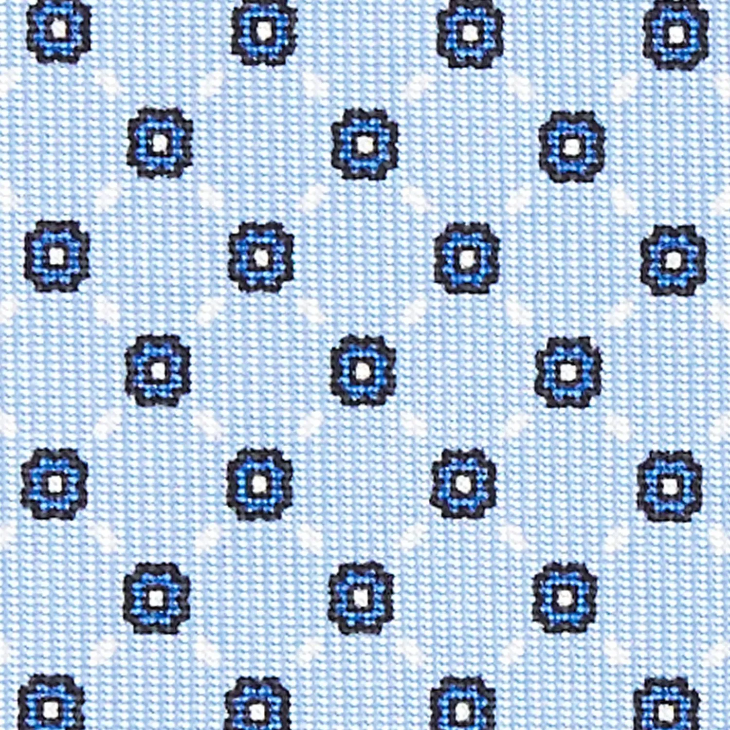 Light Blue Sartorial Classic Silk Tie - Small Flower Pattern>E.Marinella Flash Sale