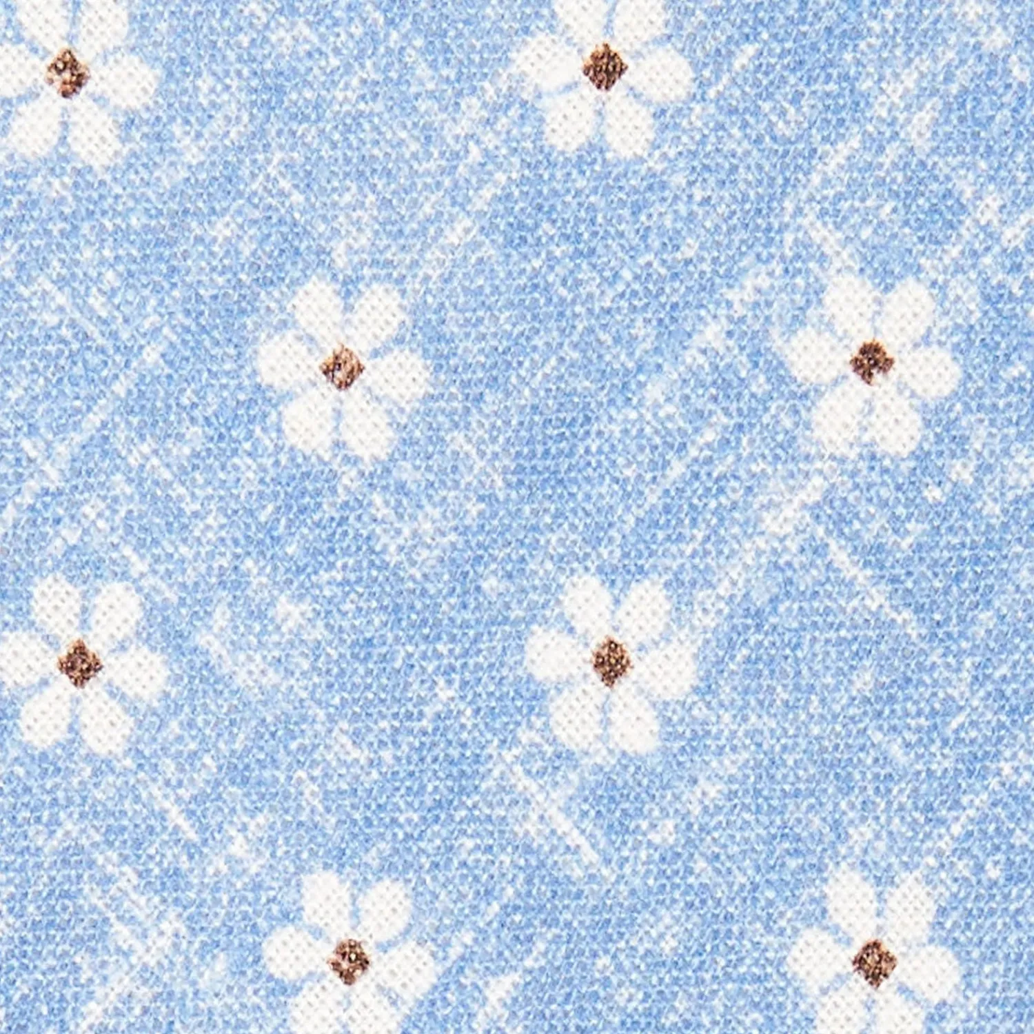 Light Blue Sartorial Cotton And Silk Tie Large Flower Pattern>E.Marinella Shop