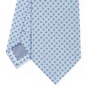 Light Blue Sartorial Jacquard Silk Tie - Small Geometric Pattern>E.Marinella Online