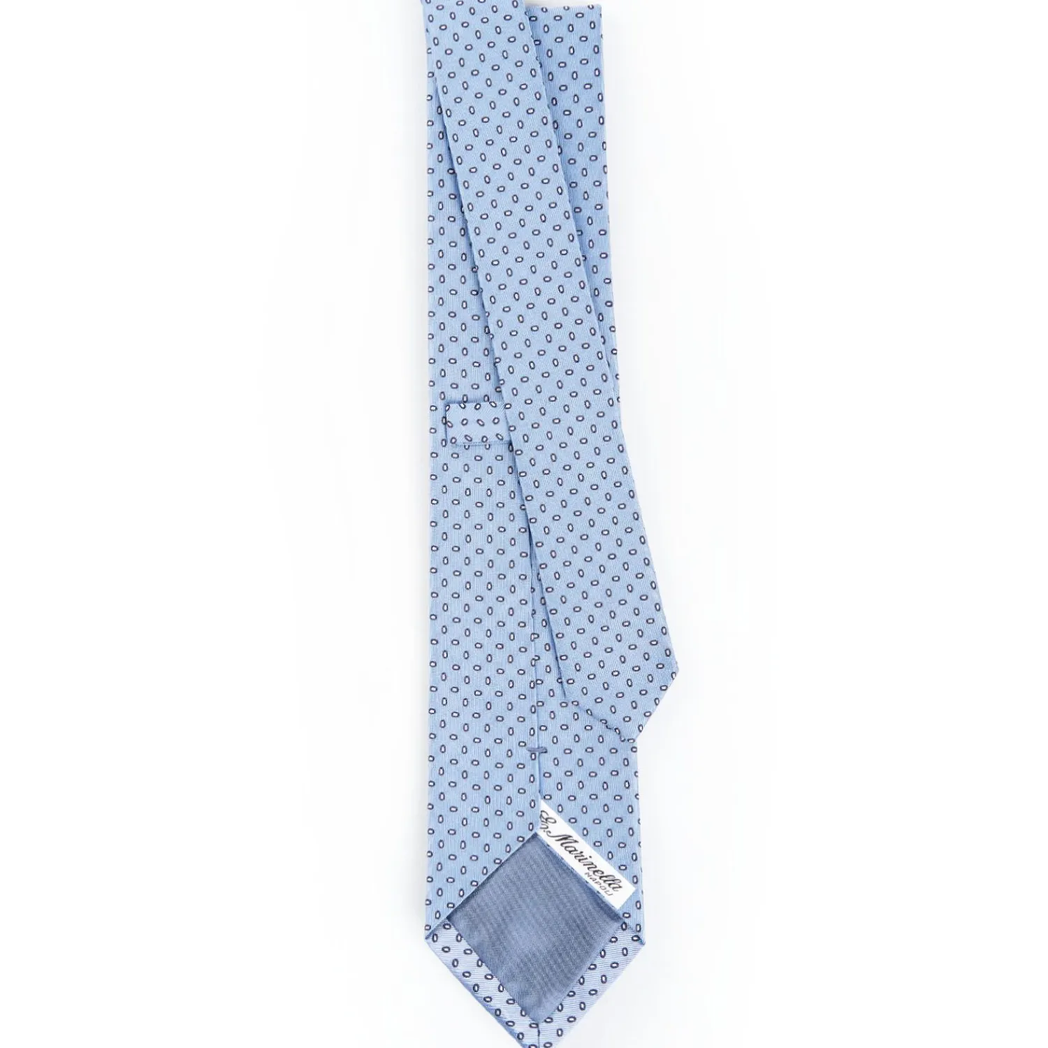 Light Blue Sartorial Jacquard Silk Tie - Small Geometric Pattern>E.Marinella Online